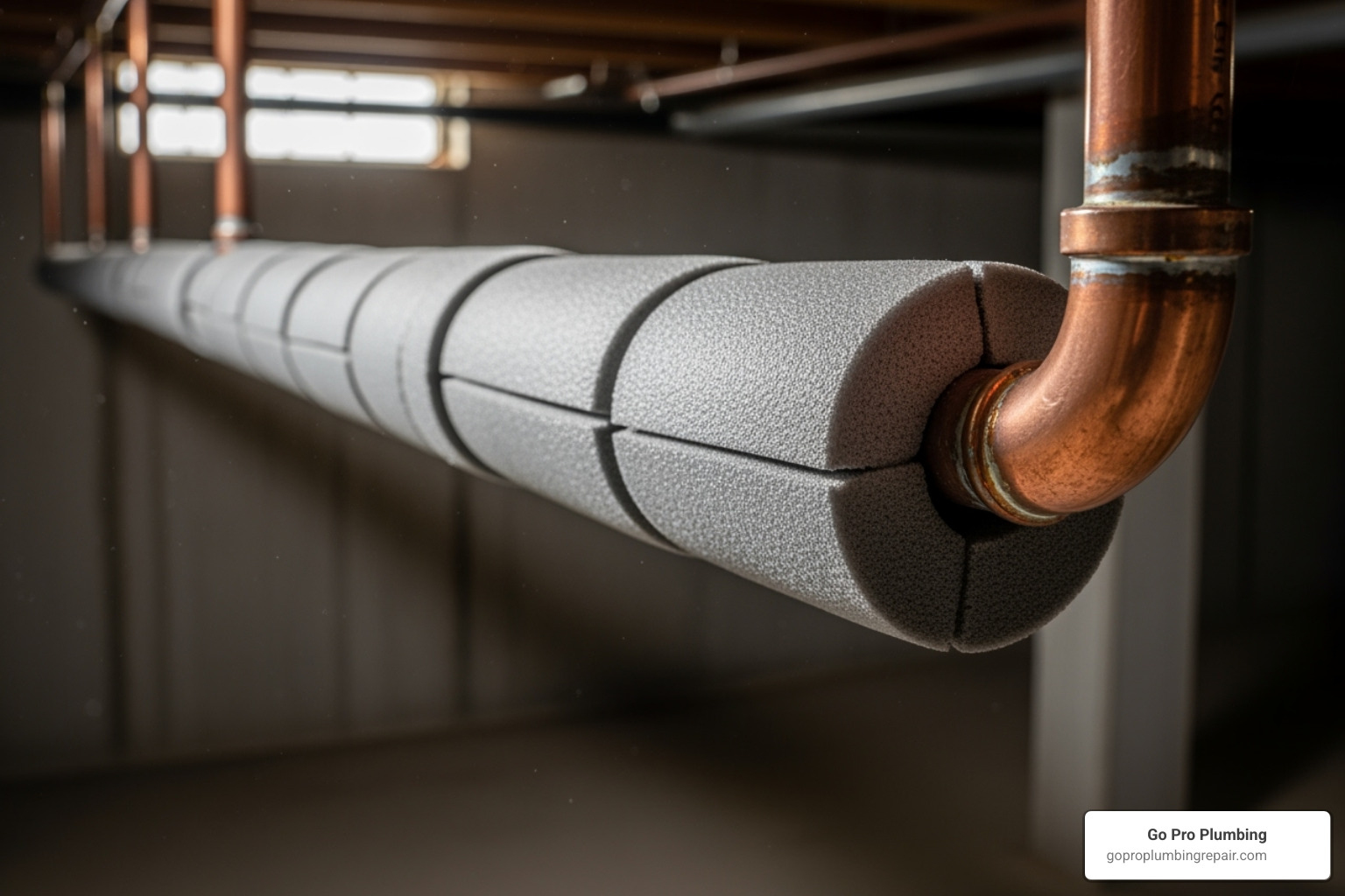 hot water pipe wrapped in high-quality foam insulation - hot water recirculation without a pump