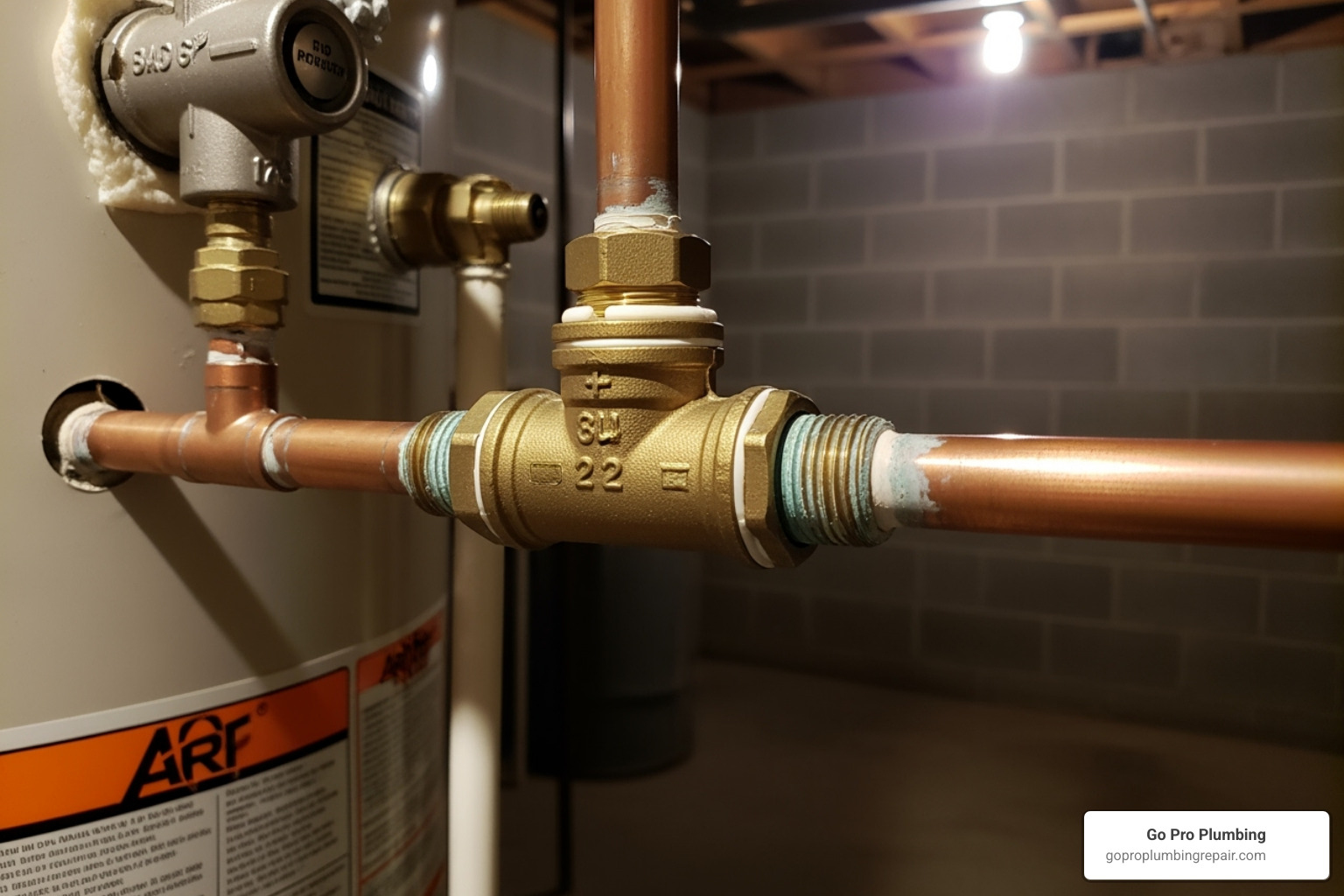 check valve installed on a hot water line near a water heater - hot water recirculation without a pump