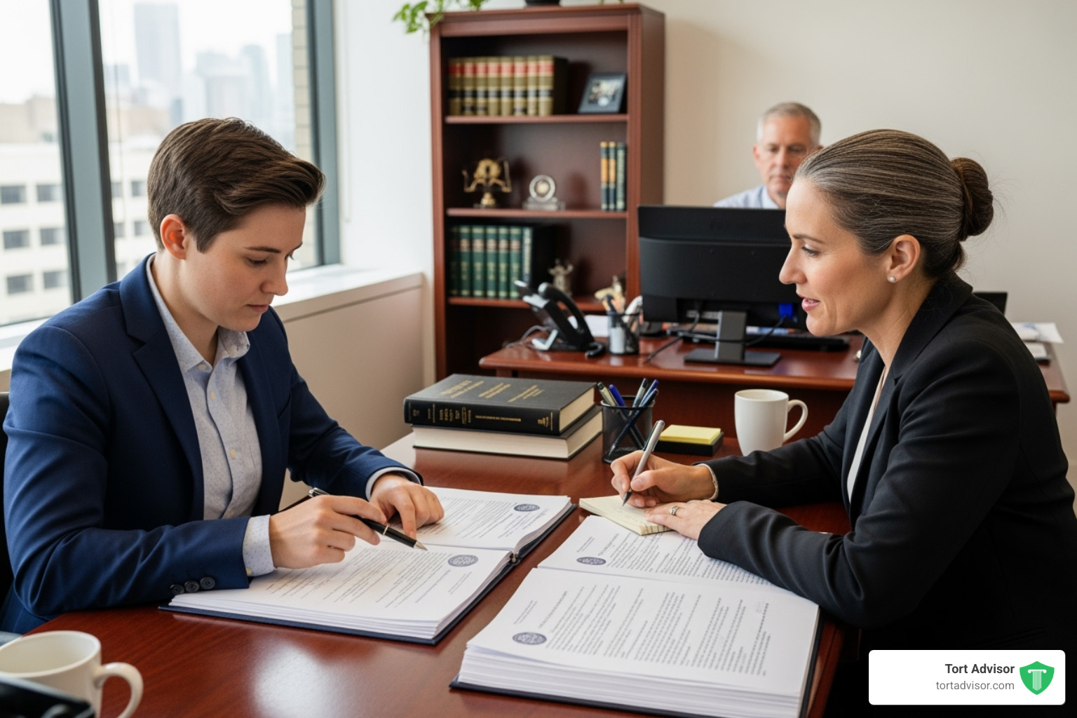A person reviewing legal documents with an attorney, symbolizing legal consultation - bair hugger lawsuit