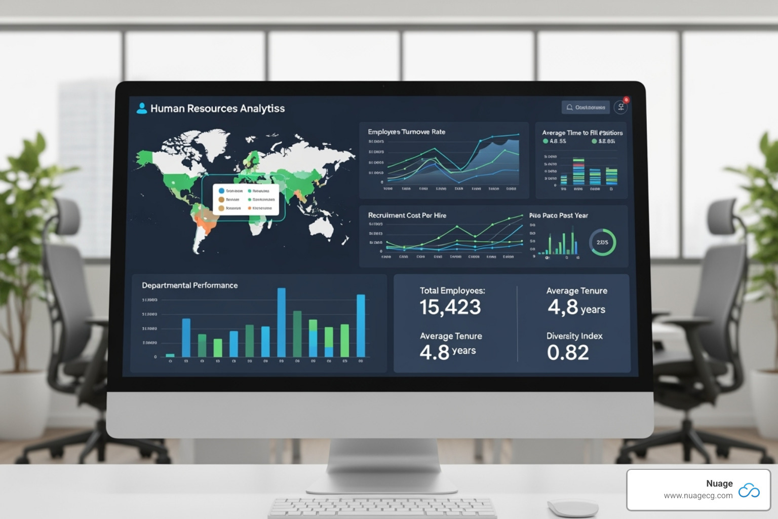 NetSuite HR analytics dashboard showing KPIs - NetSuite HR modules