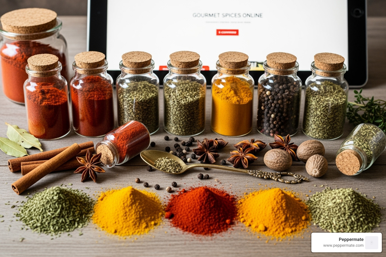 Unique products like spice-infused salts, rare peppercorns, and vanilla paste - gourmet spices online