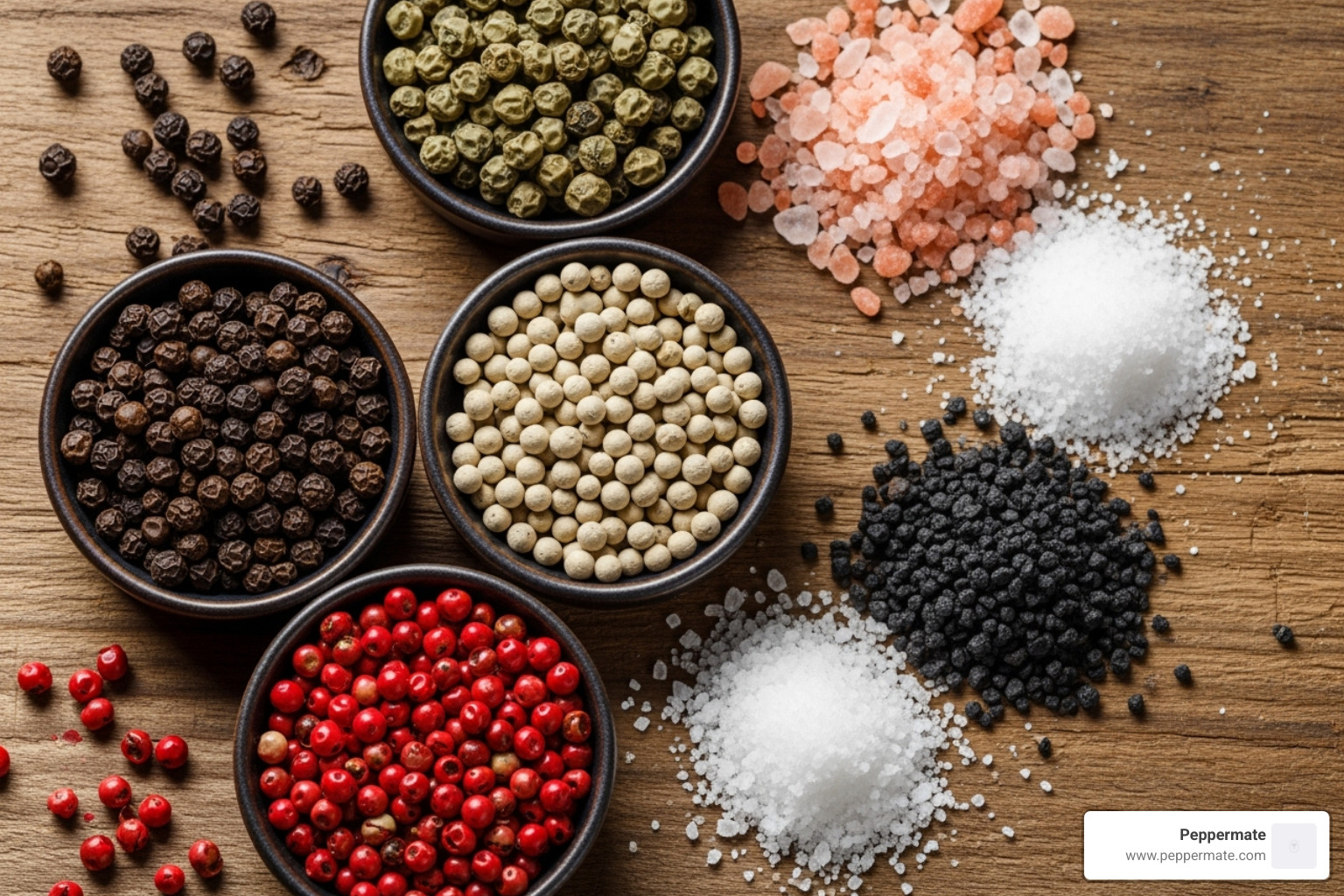 peppercorns and salts - gourmet spices gift set