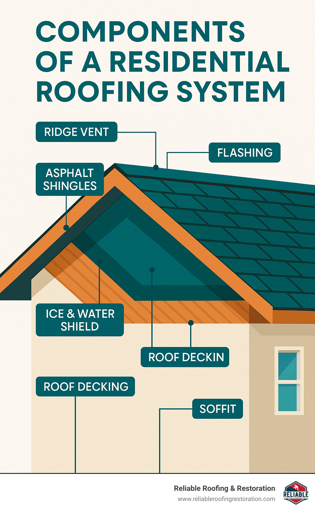 components of a residential roofing system - home roof repair tomball tx infographic components of a residential roofing system - home roof repair tomball tx infographic
