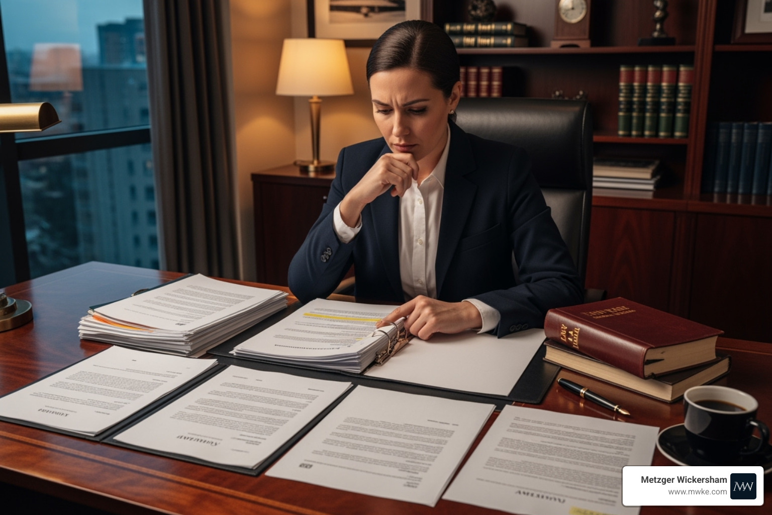 a person looking thoughtfully at legal documents - car accident attorneys