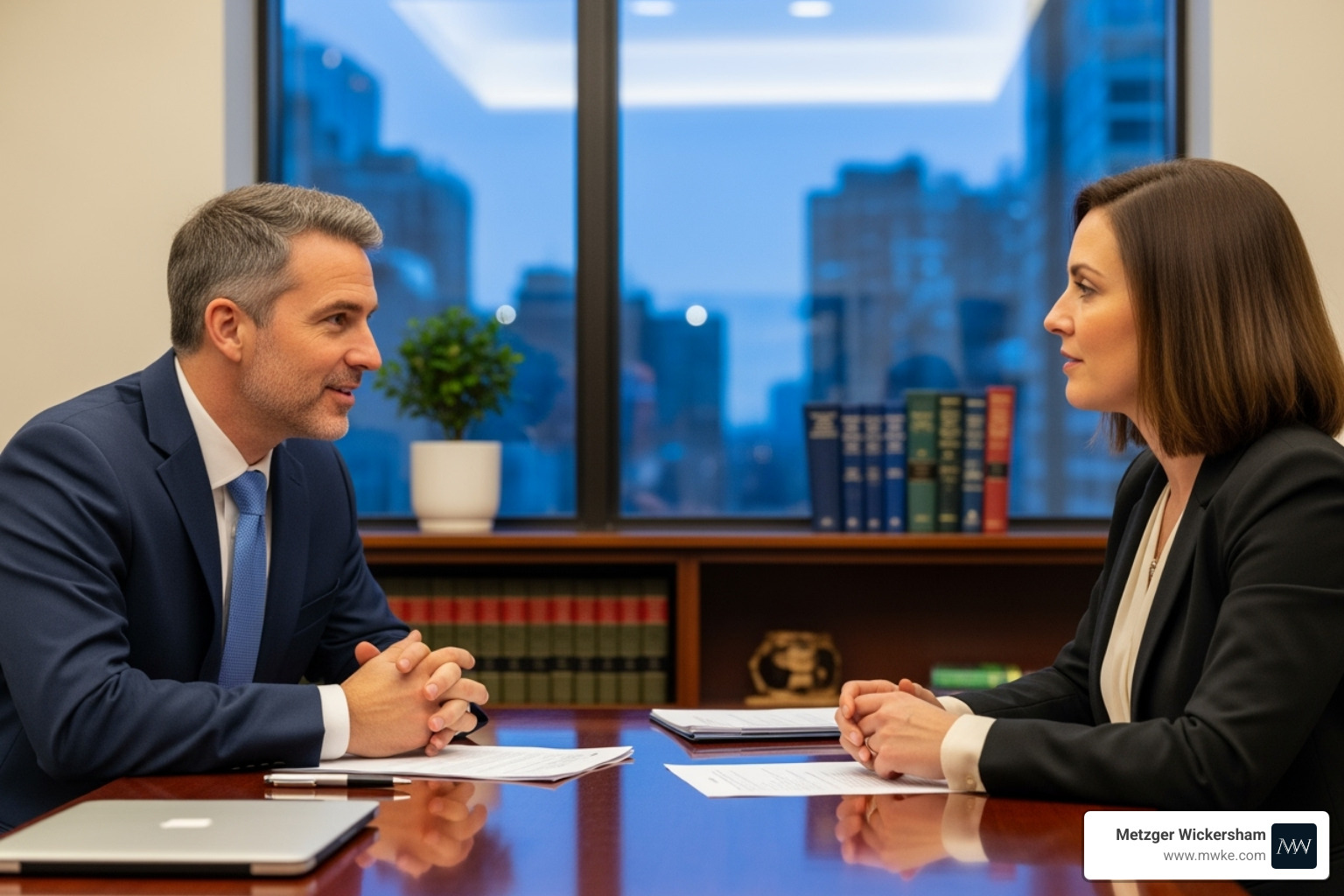 A lawyer consulting with a client - Car accident attorney Lancaster