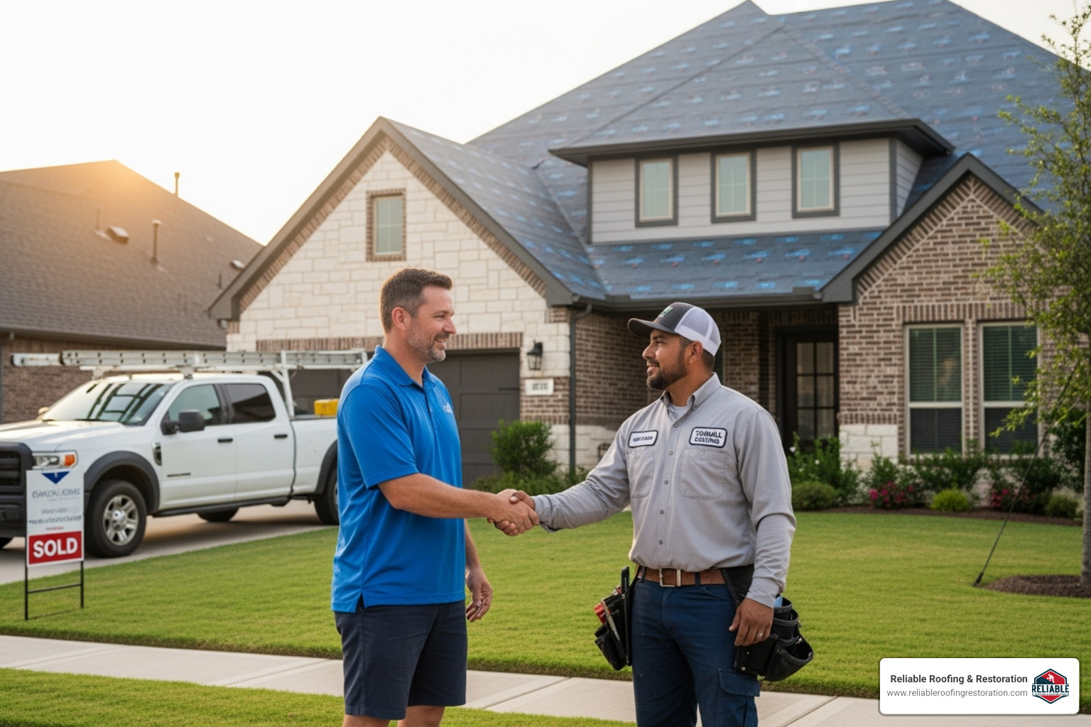 friendly handshake between a homeowner and a roofing contractor - home roof repair tomball tx friendly handshake between a homeowner and a roofing contractor - home roof repair tomball tx
