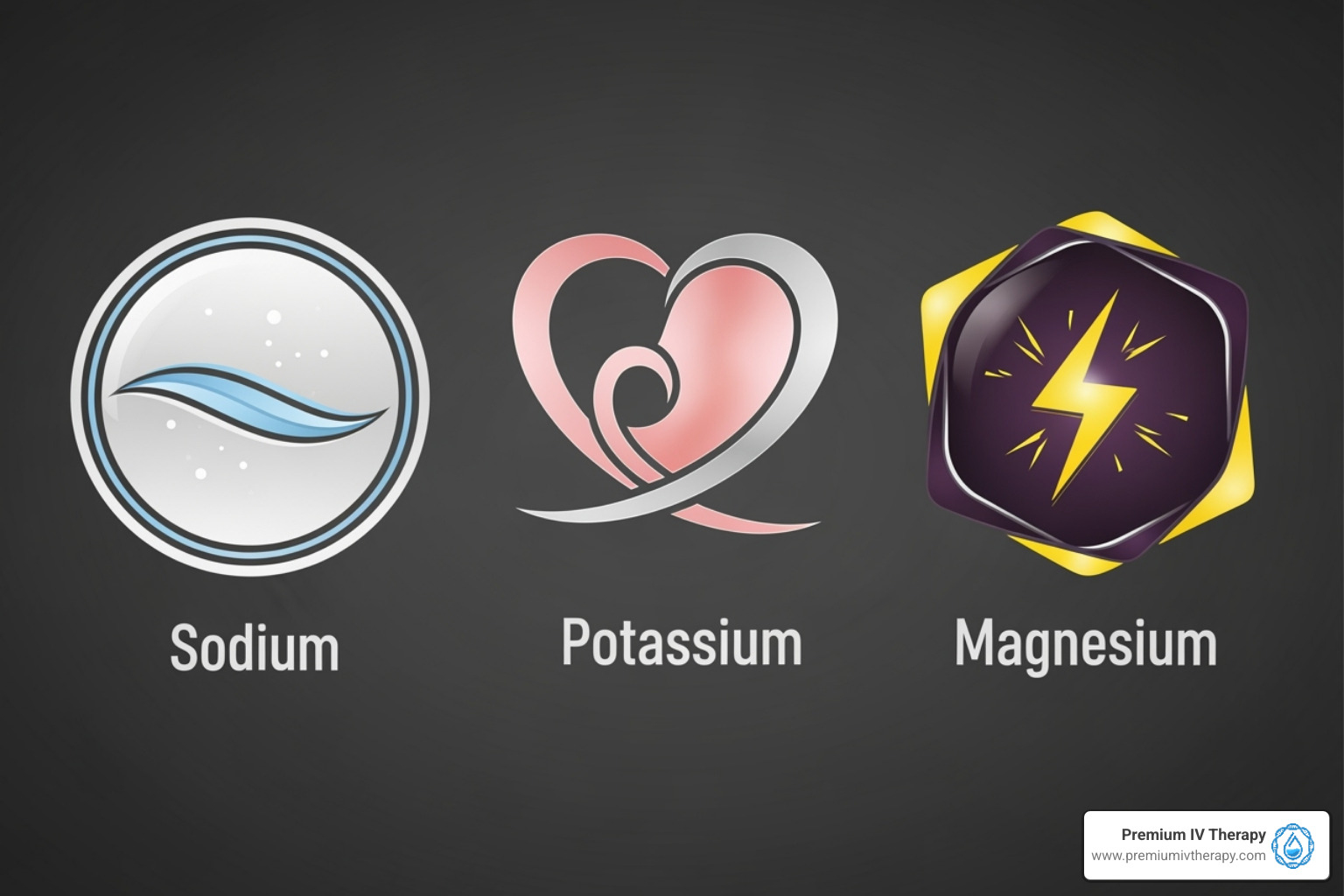 Mineral icons like Sodium, Potassium, and Magnesium - can liquid iv help you lose weight