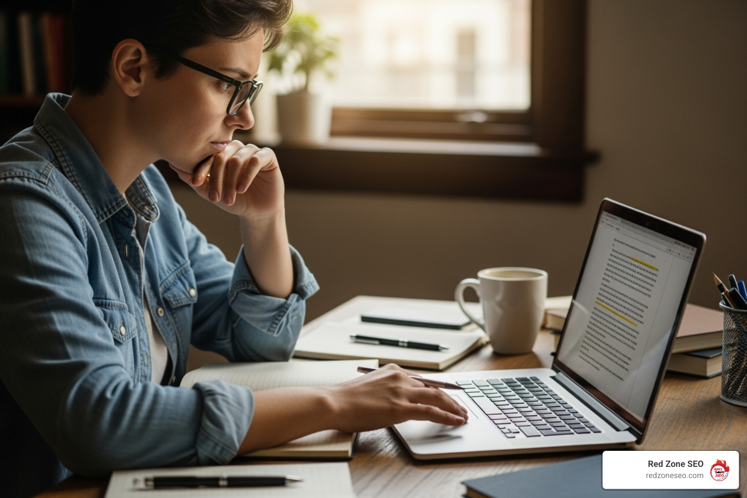 writer creating high-quality content - on page seo definition