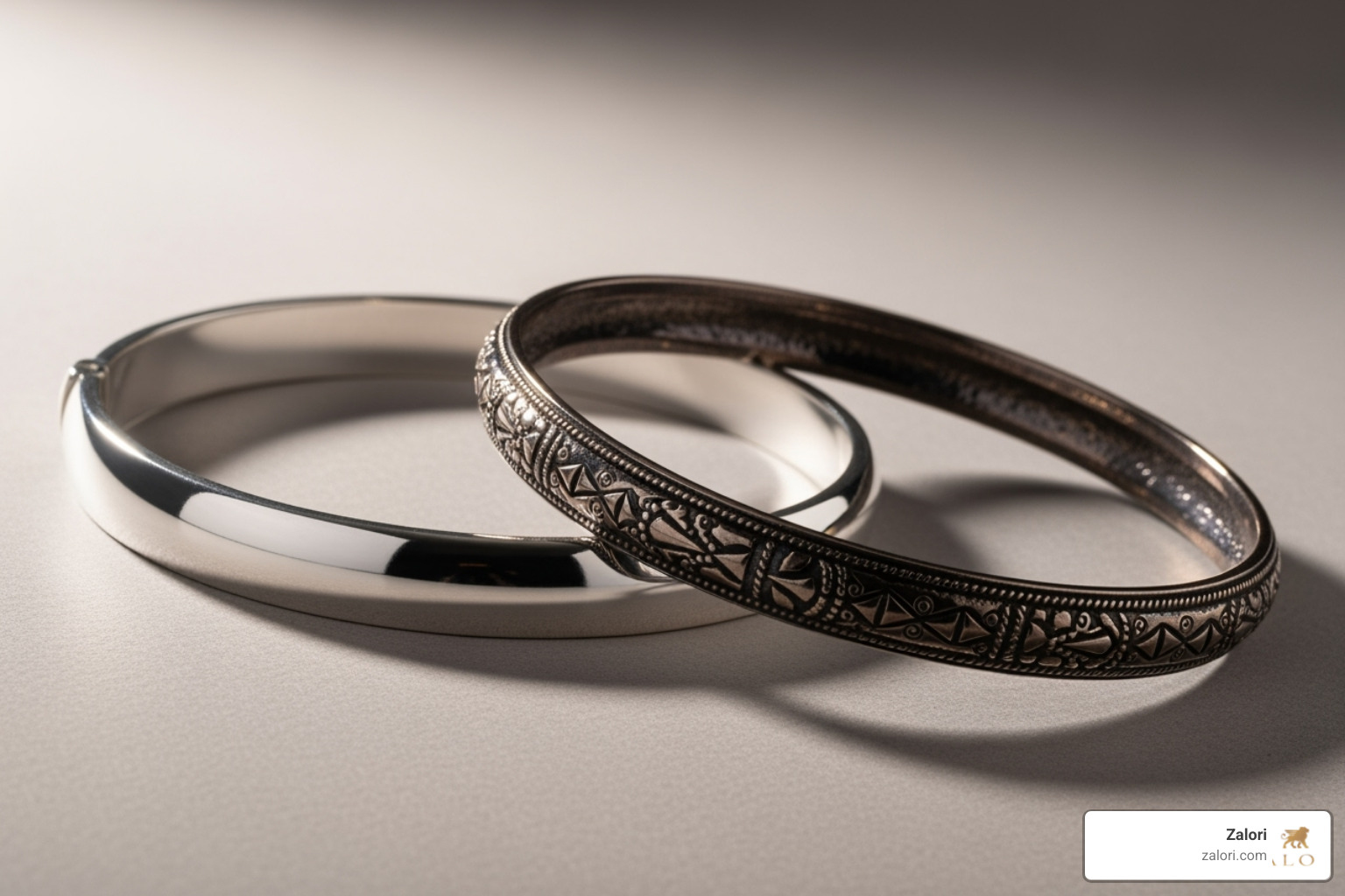 plain silver bangle next to an oxidized one to show the contrast in detail - women oxidized bangles plain silver bangle next to an oxidized one to show the contrast in detail - women oxidized bangles