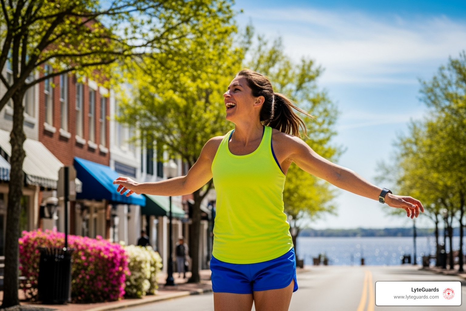 vibrant, energetic person outdoors in Wilmington - hydration clinics Wilmington