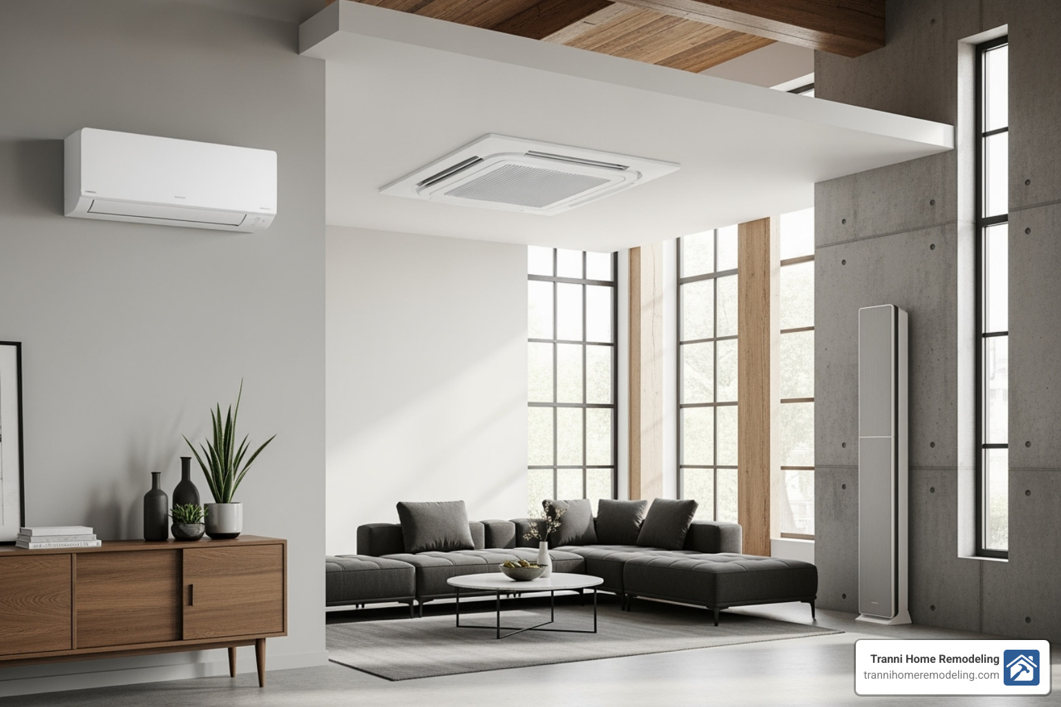 An image showcasing different styles of indoor mini-split units: a sleek white wall-mounted unit, a discreet ceiling cassette, and a floor-mounted unit, illustrating diverse aesthetic options. - mini split ac unit An image showcasing different styles of indoor mini-split units: a sleek white wall-mounted unit, a discreet ceiling cassette, and a floor-mounted unit, illustrating diverse aesthetic options. - mini split ac unit