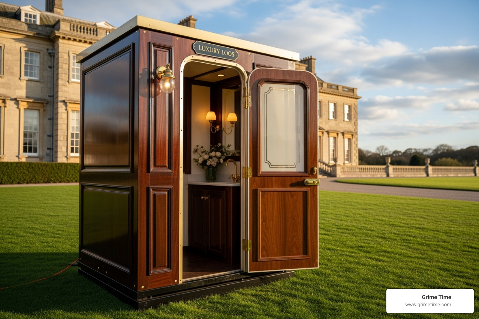 floor plan for a 3-stall luxury restroom trailer - fancy porta potty rentals