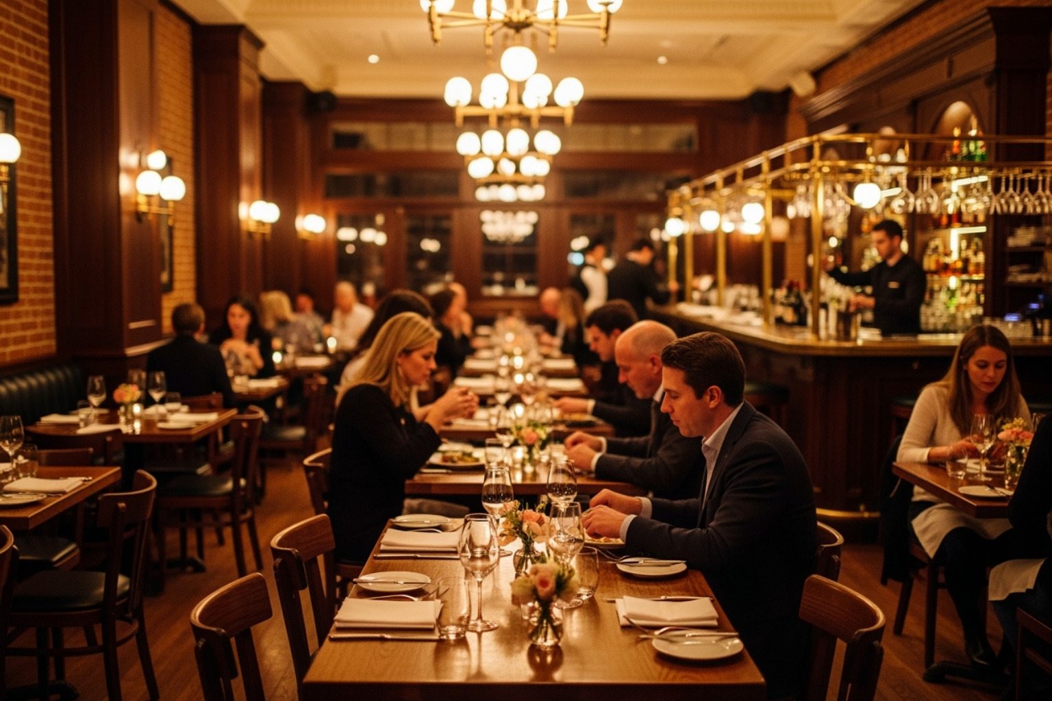 Neat interior of Gramercy Tavern - Best dining experiences NYC