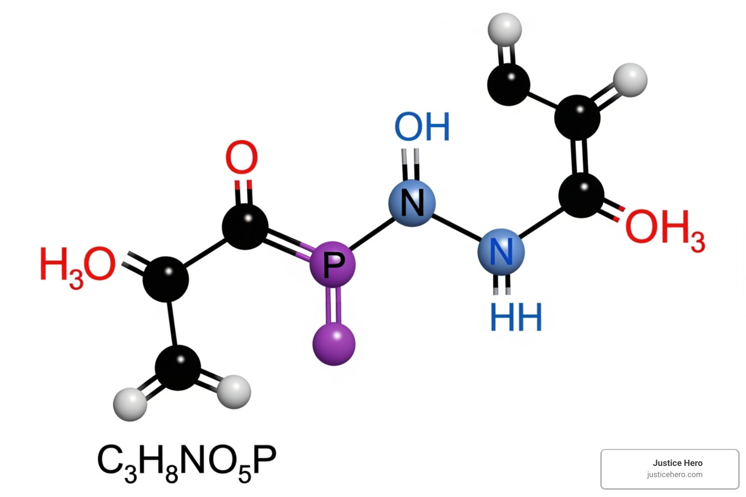 chemical structure of glyphosate - roundup lawsuit lawyers