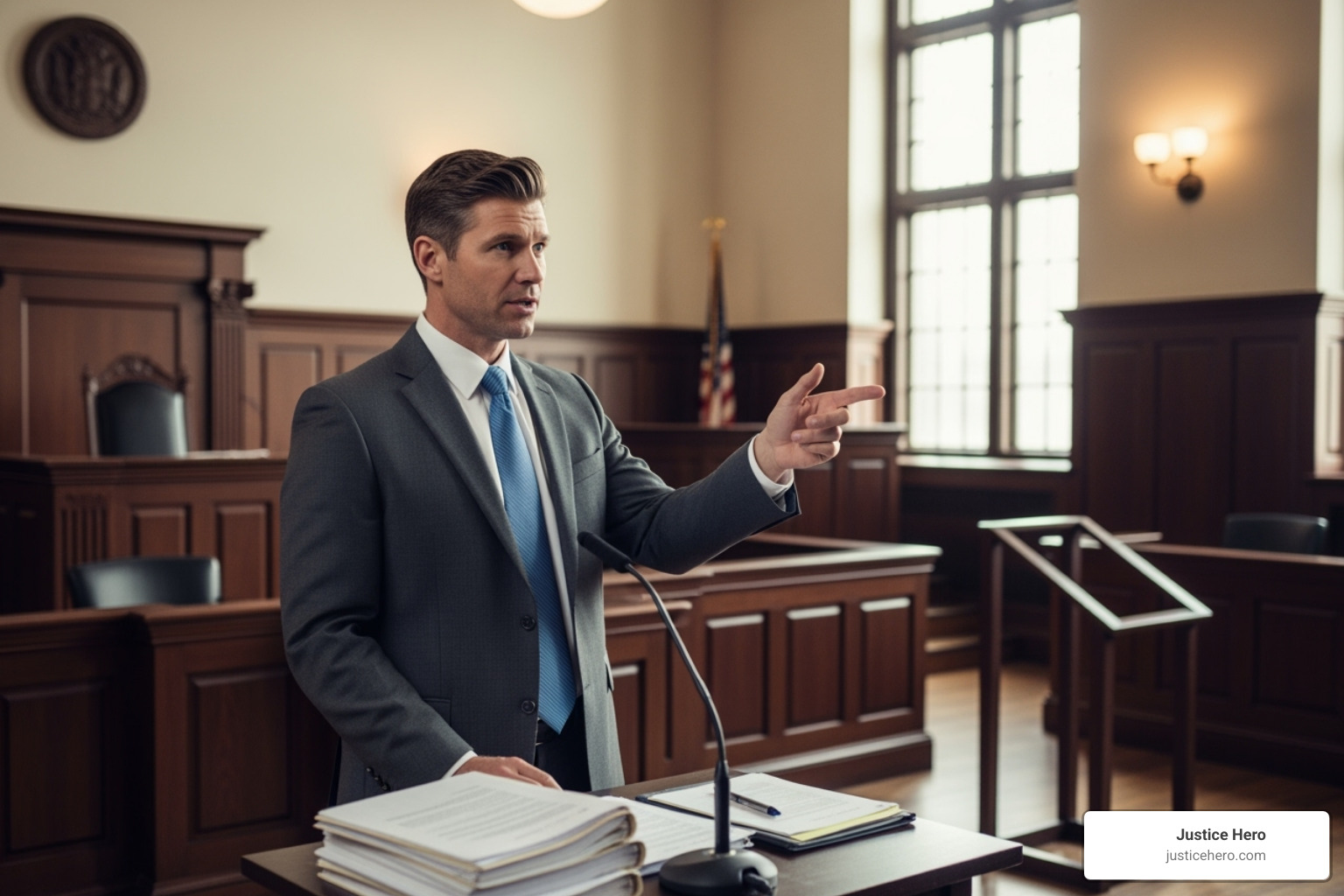 lawyer speaking in a courtroom - roundup lawsuit lawyers