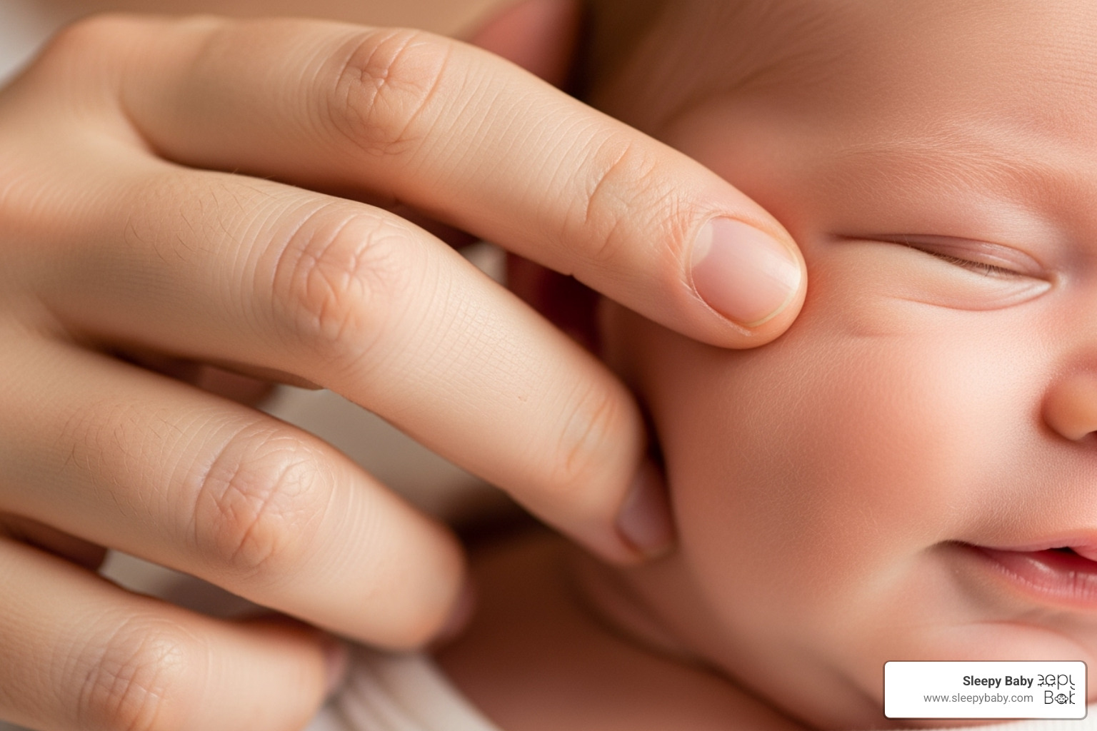 parent gently stroking baby's cheek - should i wake my newborn to feed