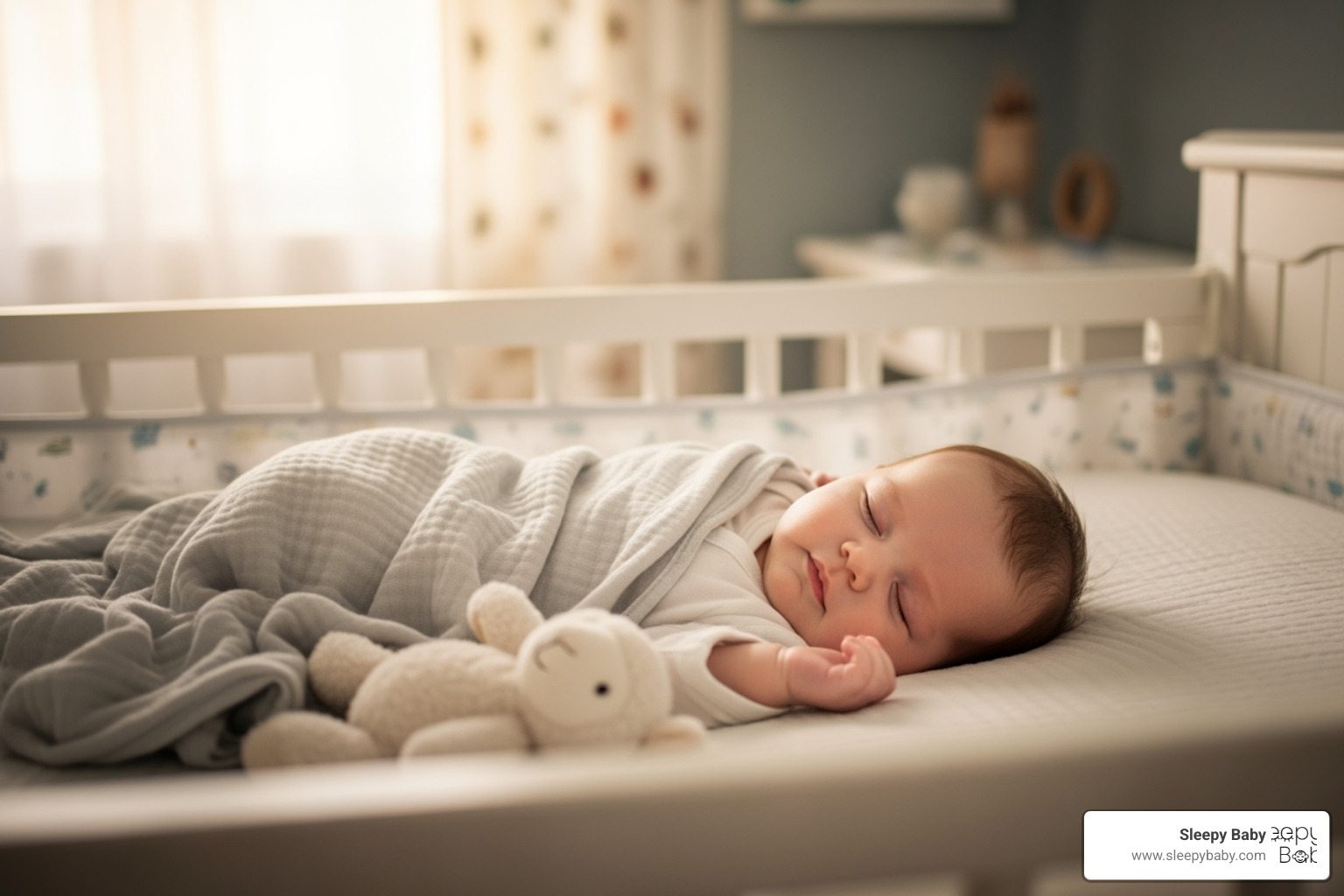 A baby being calmly swaddled - help fussy baby sleep