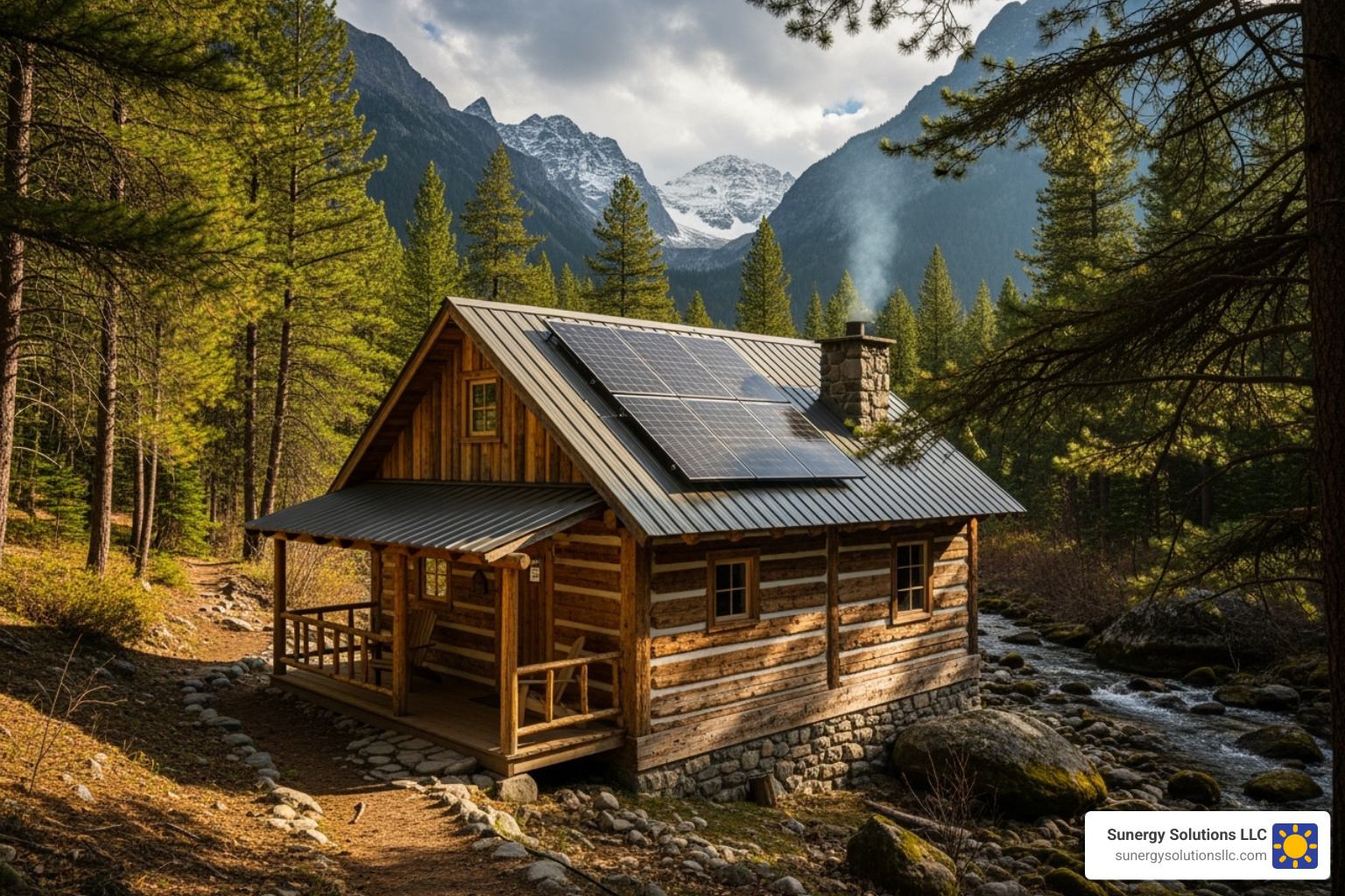 Remote cabin powered by solar panels - solar power packages for homes Remote cabin powered by solar panels - solar power packages for homes