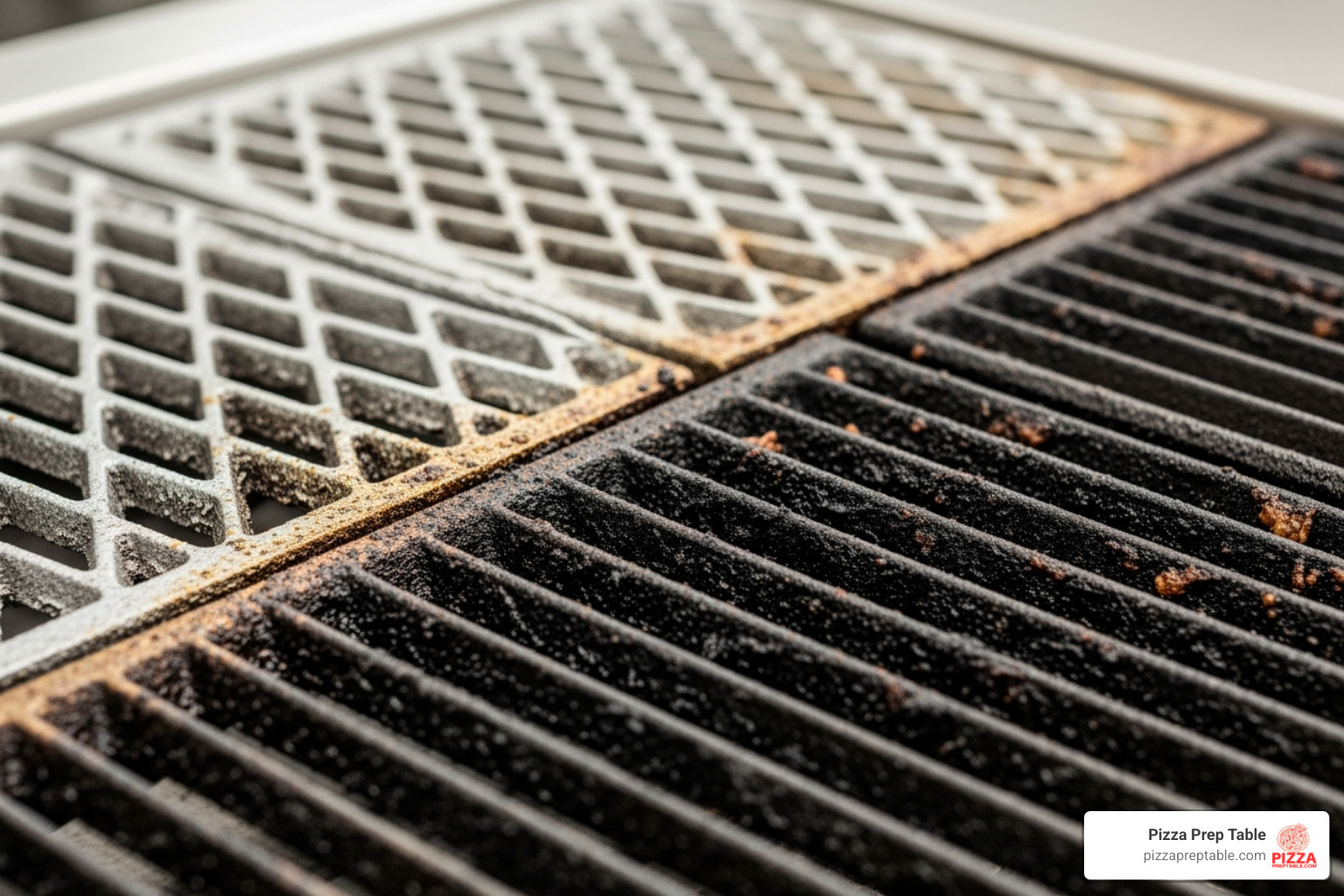 clean vs dirty char-broiler grate - char-broiler