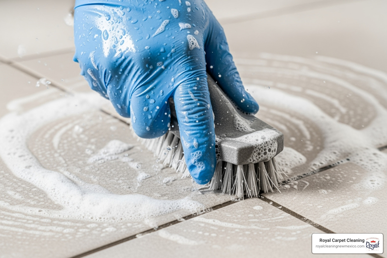 scrubbing grout - easy way to clean grout in floor tiles