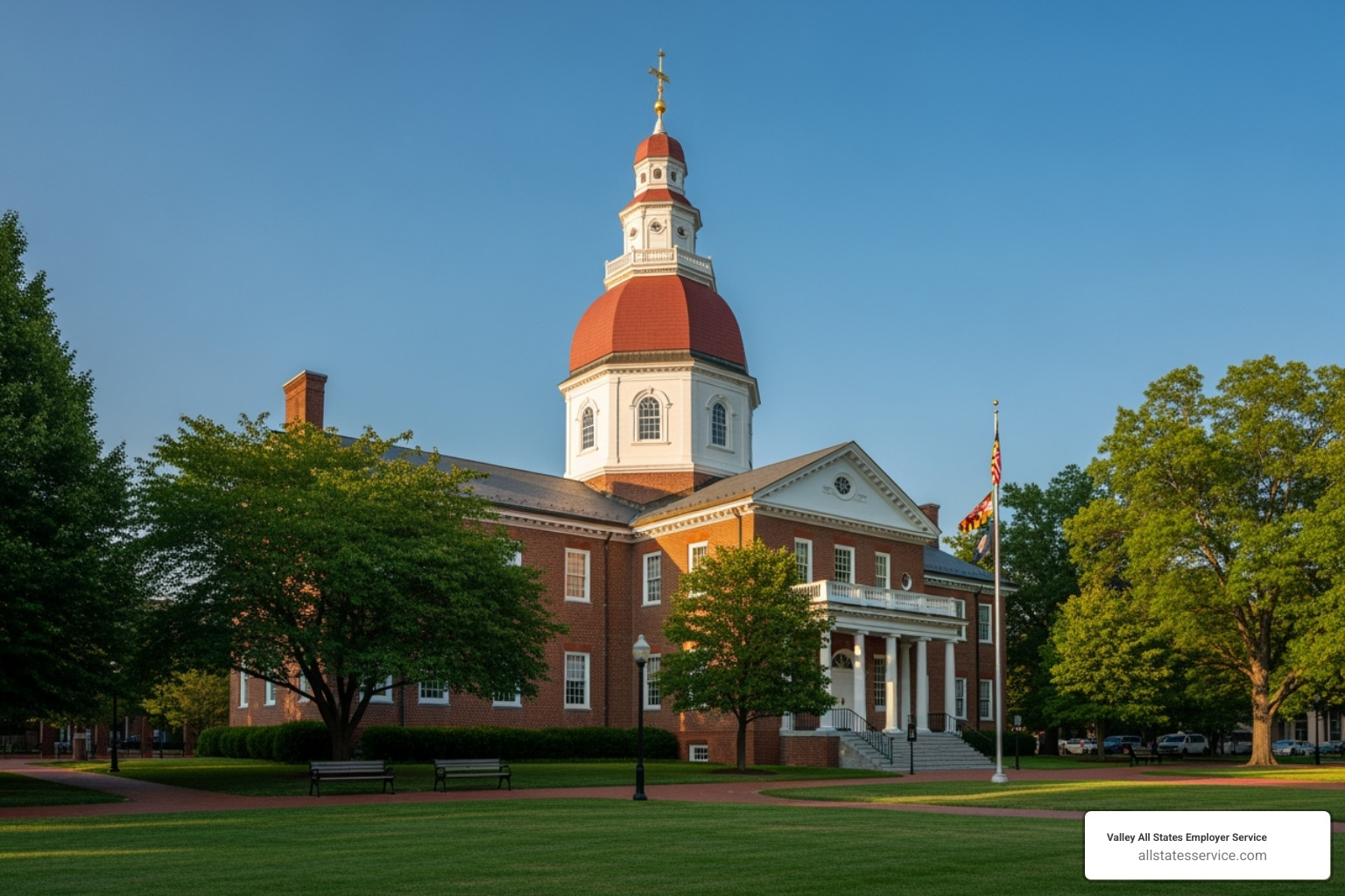 Maryland State House in Annapolis - Employment verification Maryland