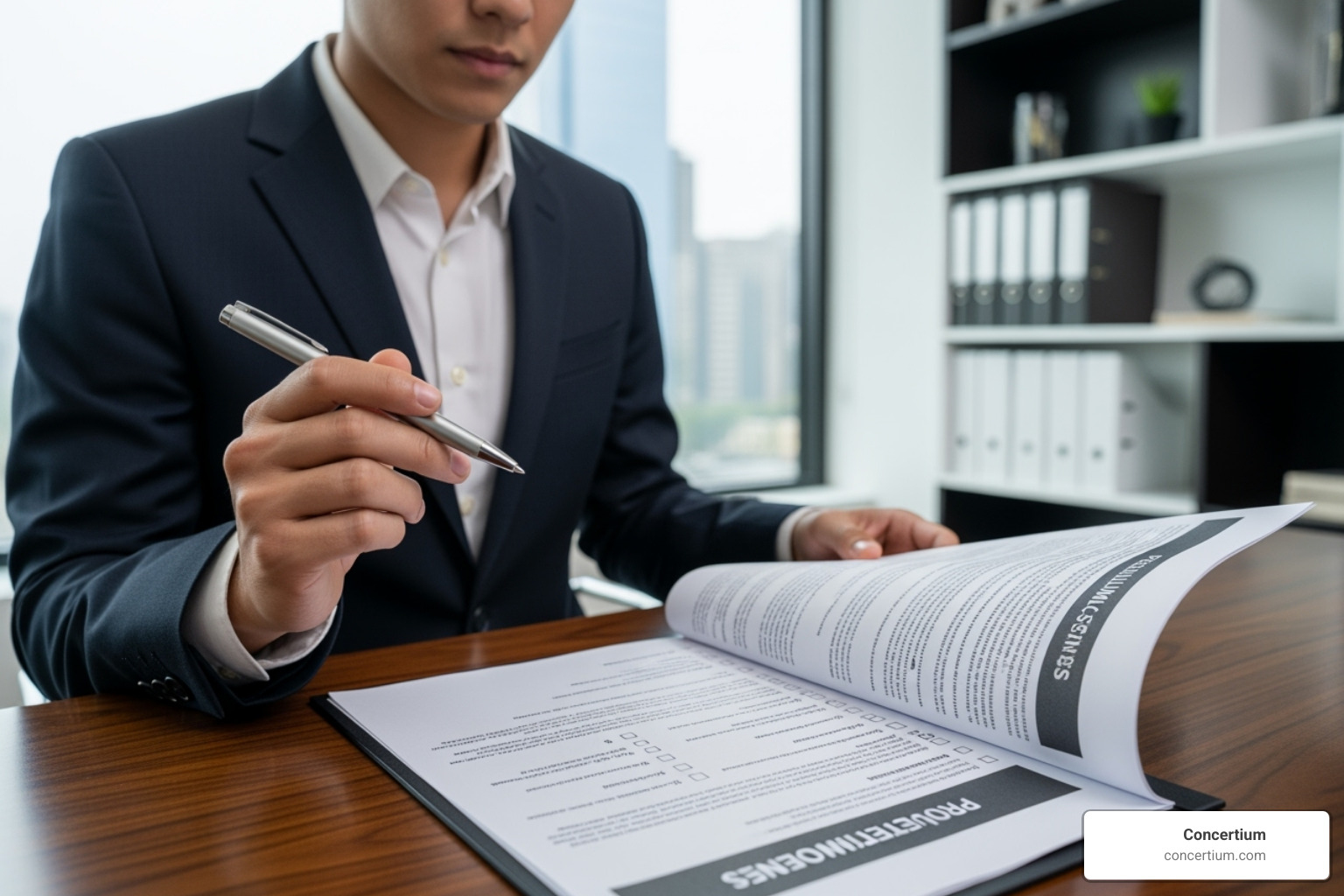 person reviewing a checklist or contract - managed IT services provider