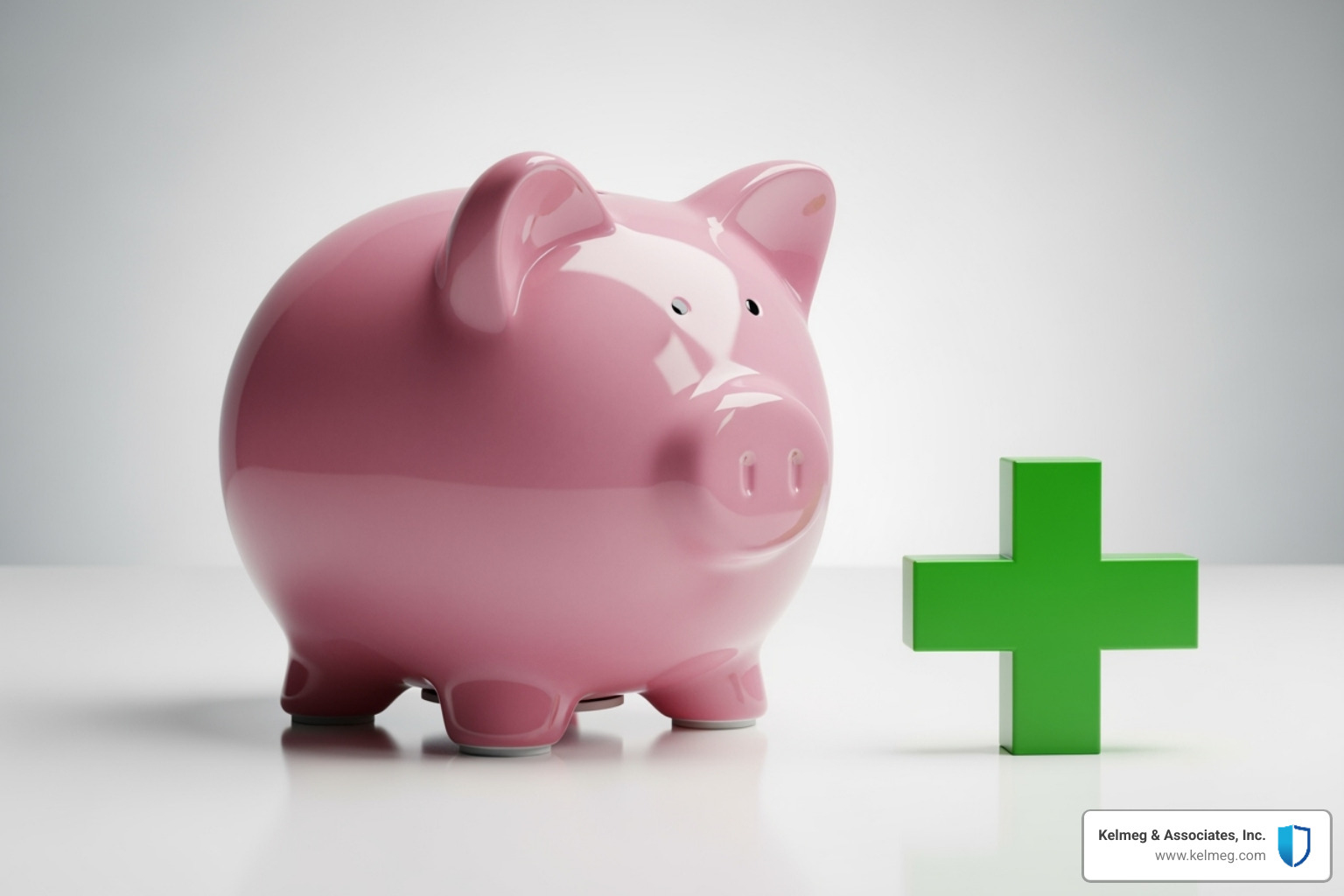 Piggy bank with a plus sign, symbolizing savings on health insurance - Colorado open enrollment health insurance Piggy bank with a plus sign, symbolizing savings on health insurance - Colorado open enrollment health insurance