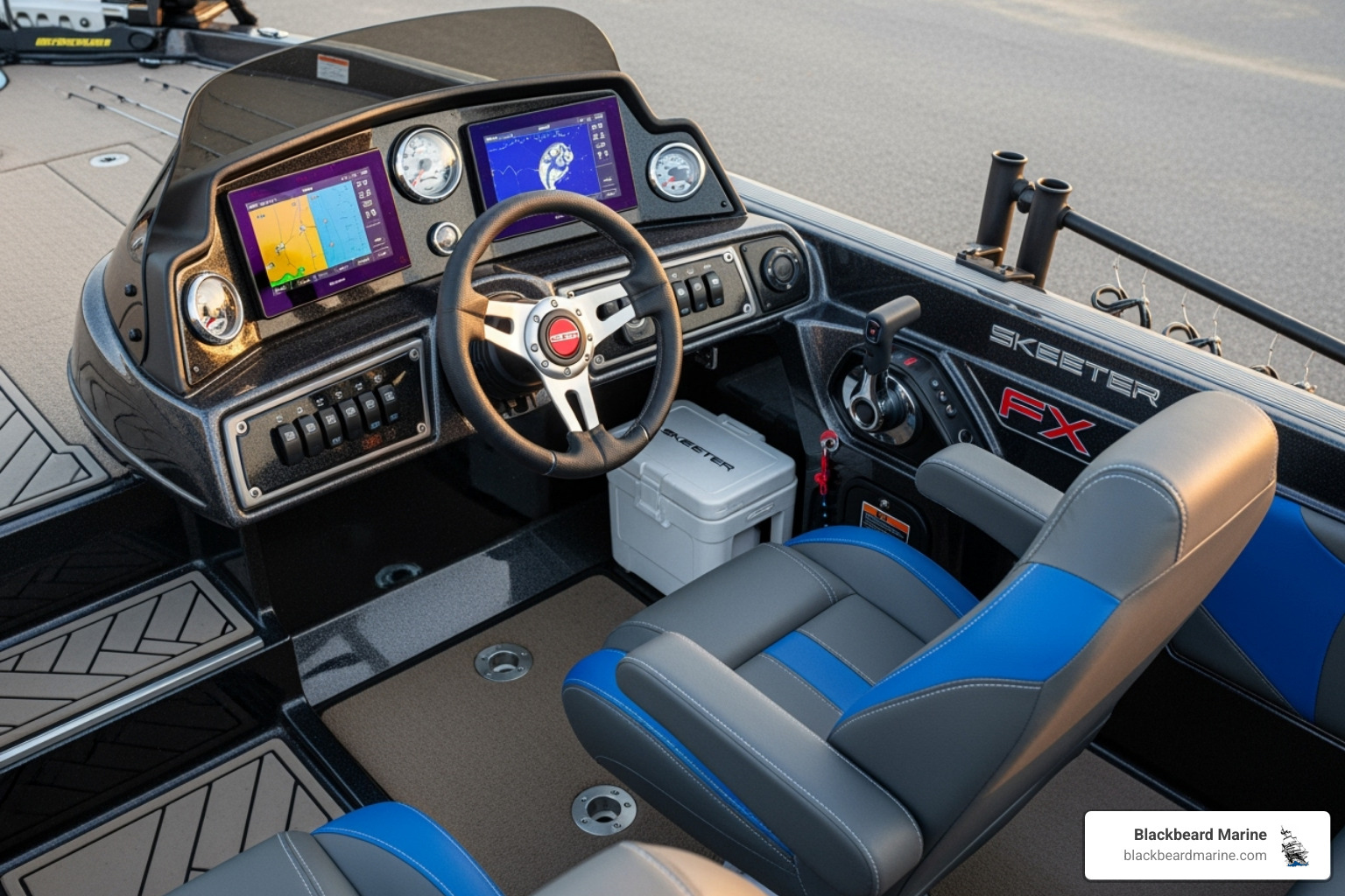 console and seating area of a Skeeter boat - Best fishing boats 2025