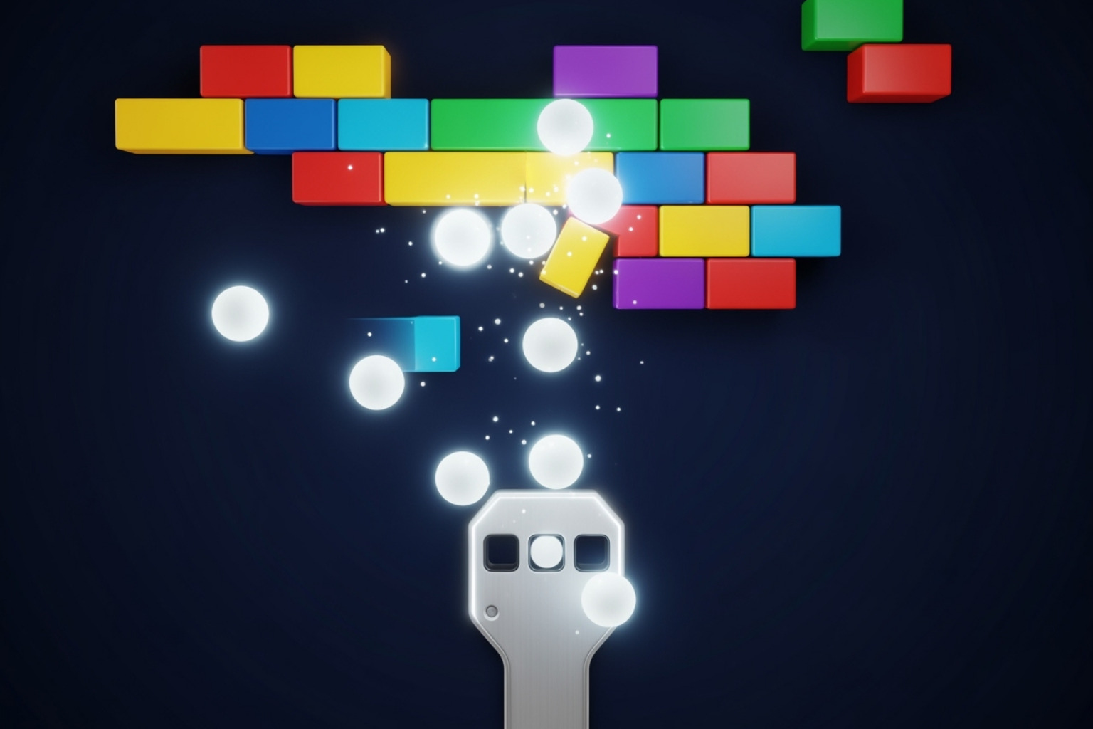 Multi-ball power-up in action in Block Breaker - block breaker google