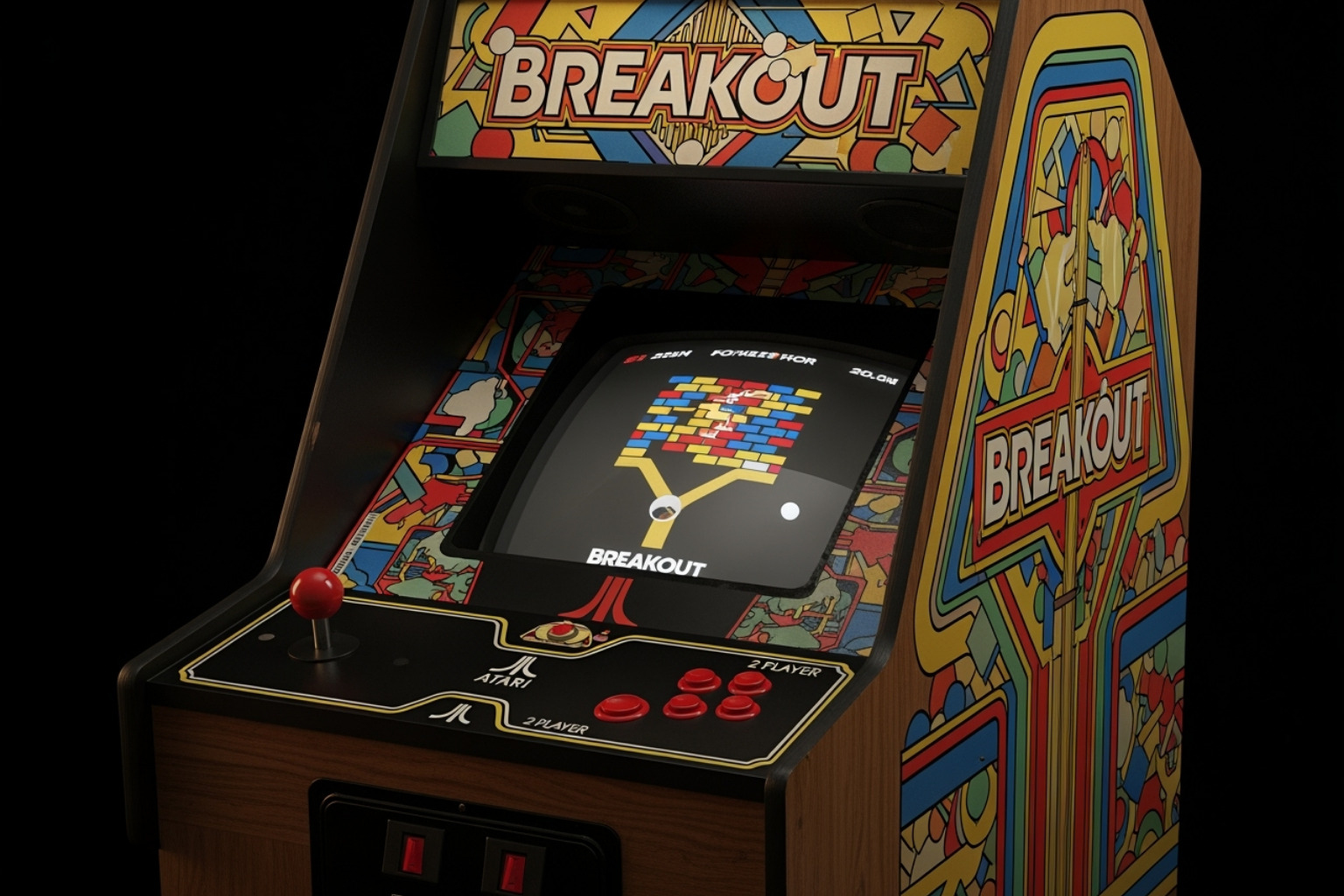 Original Atari Breakout arcade game cabinet - block breaker google