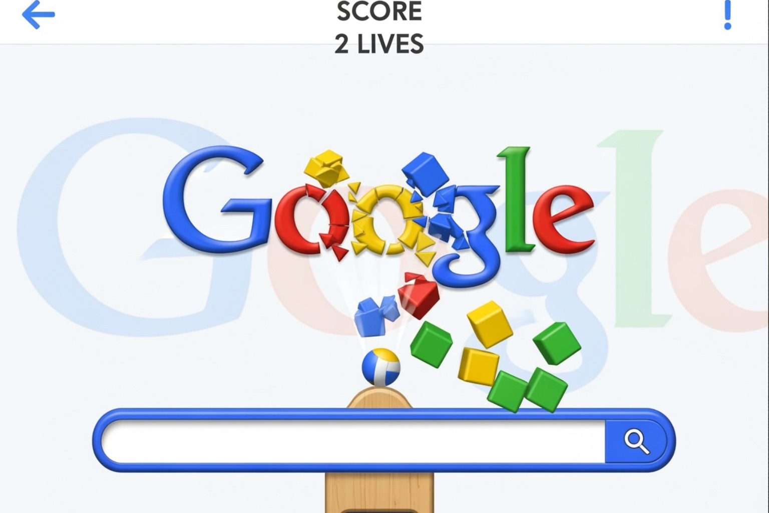 Google search results showing the interactive Block Breaker "Play" card - block breaker google