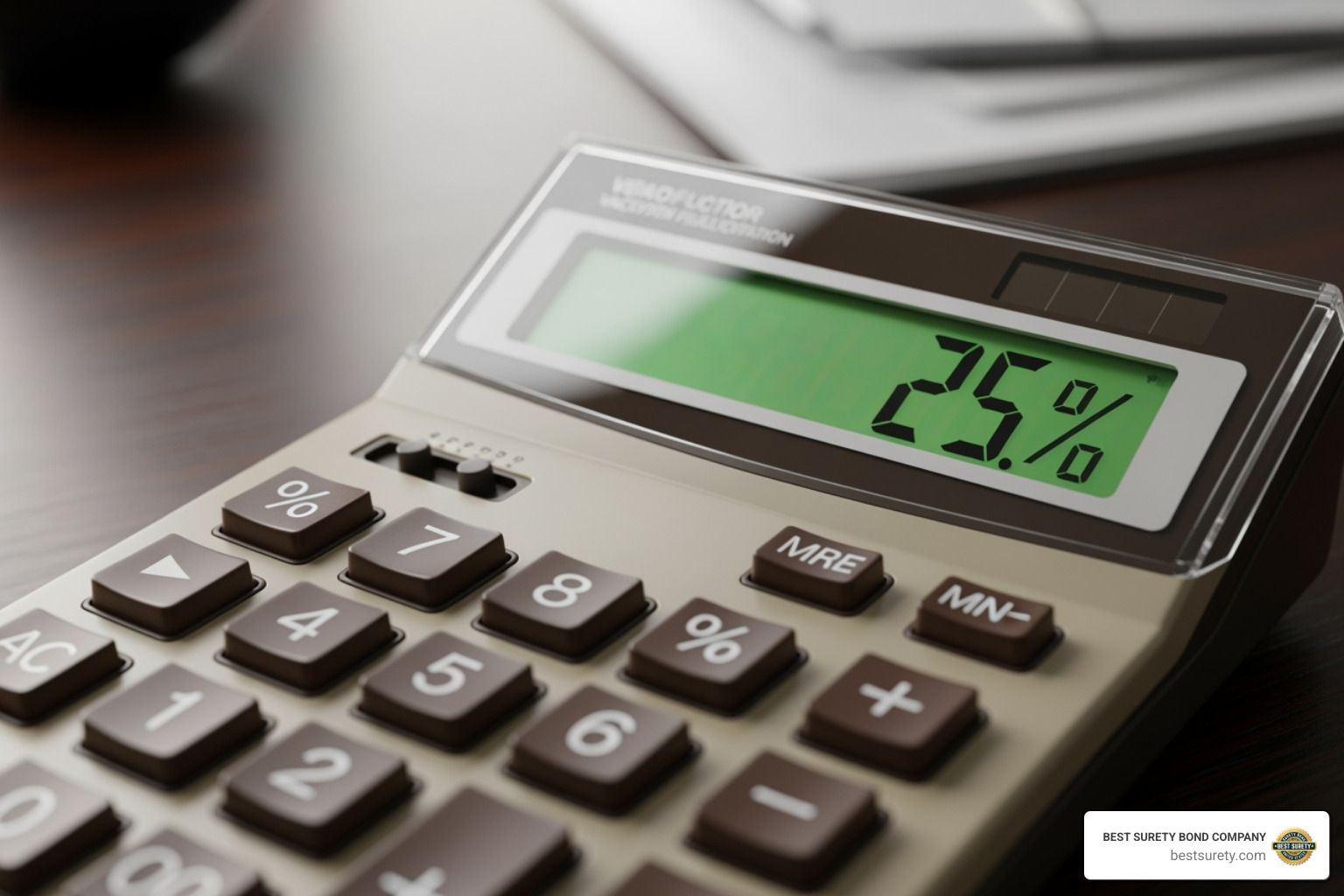 calculator showing percentage calculation - how much do surety bonds cost in texas