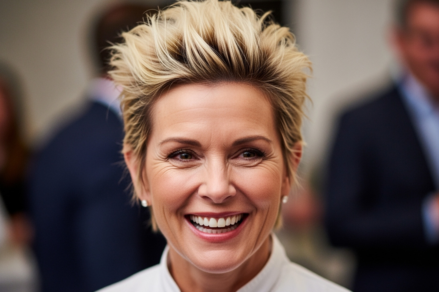 Anne Burrell smiling brightly, possibly from a social media post or an event, showing her characteristic energy - anne burrell cause of deat