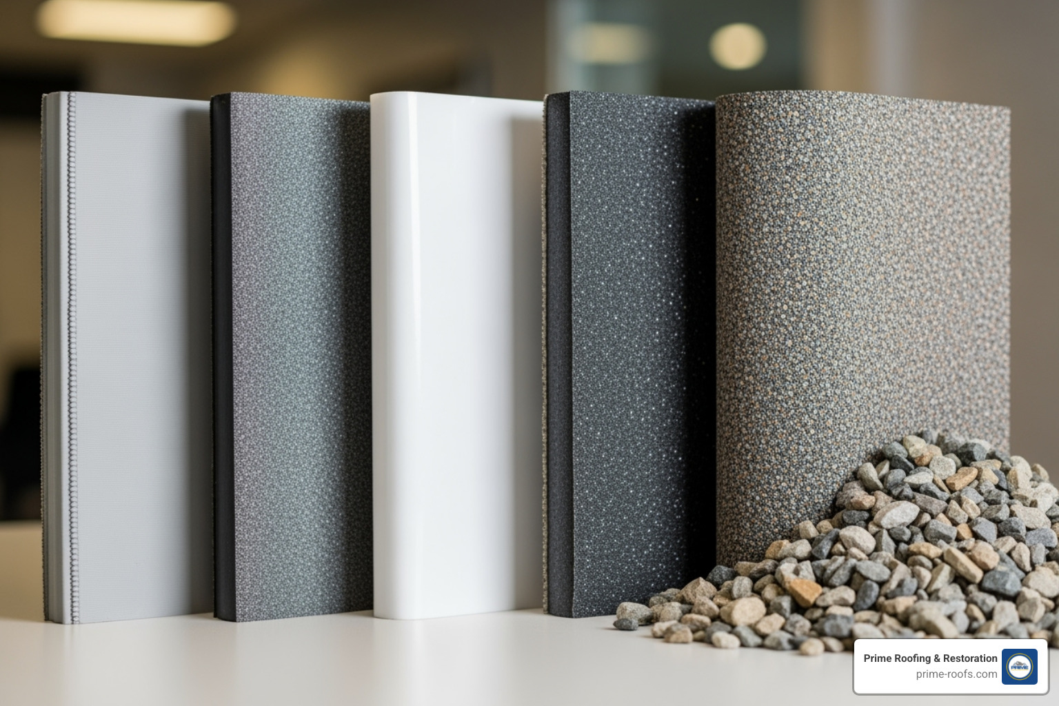 different commercial roofing material samples - commercial roof replacement