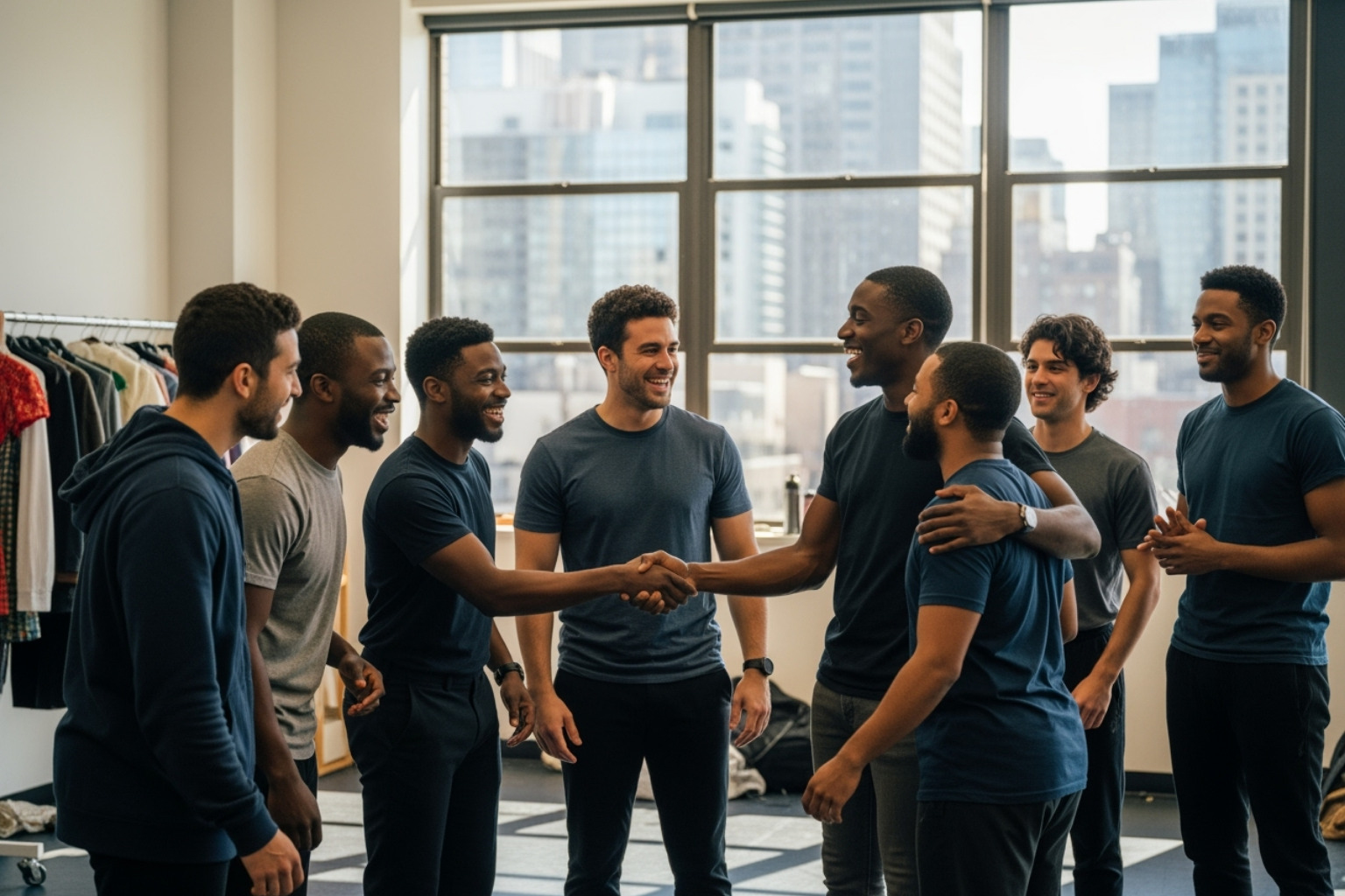 The cast welcoming new members - the bear cast