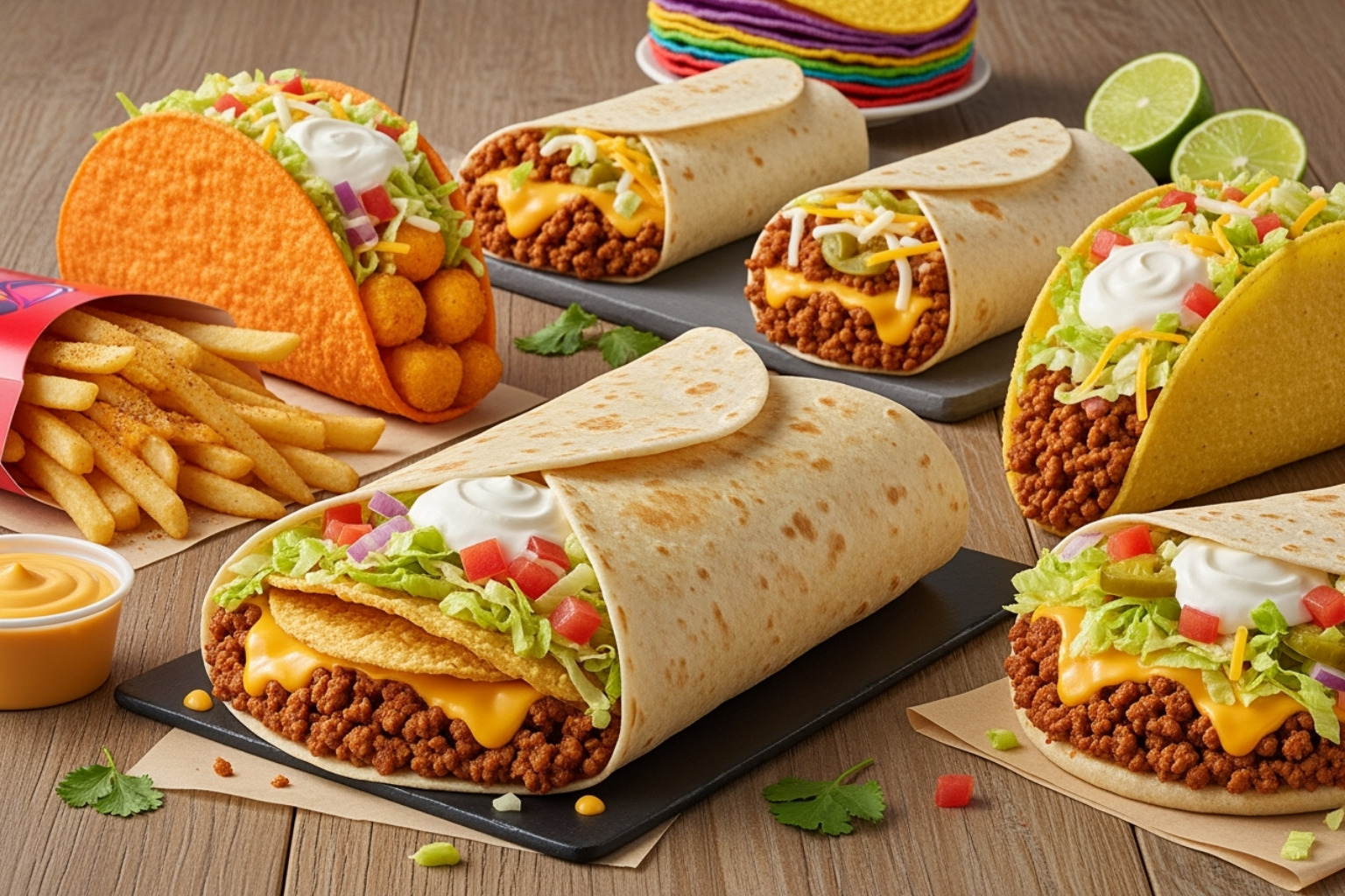 Vibrant Power Menu Bowl next to a Fresco Style taco -  taco bell menu