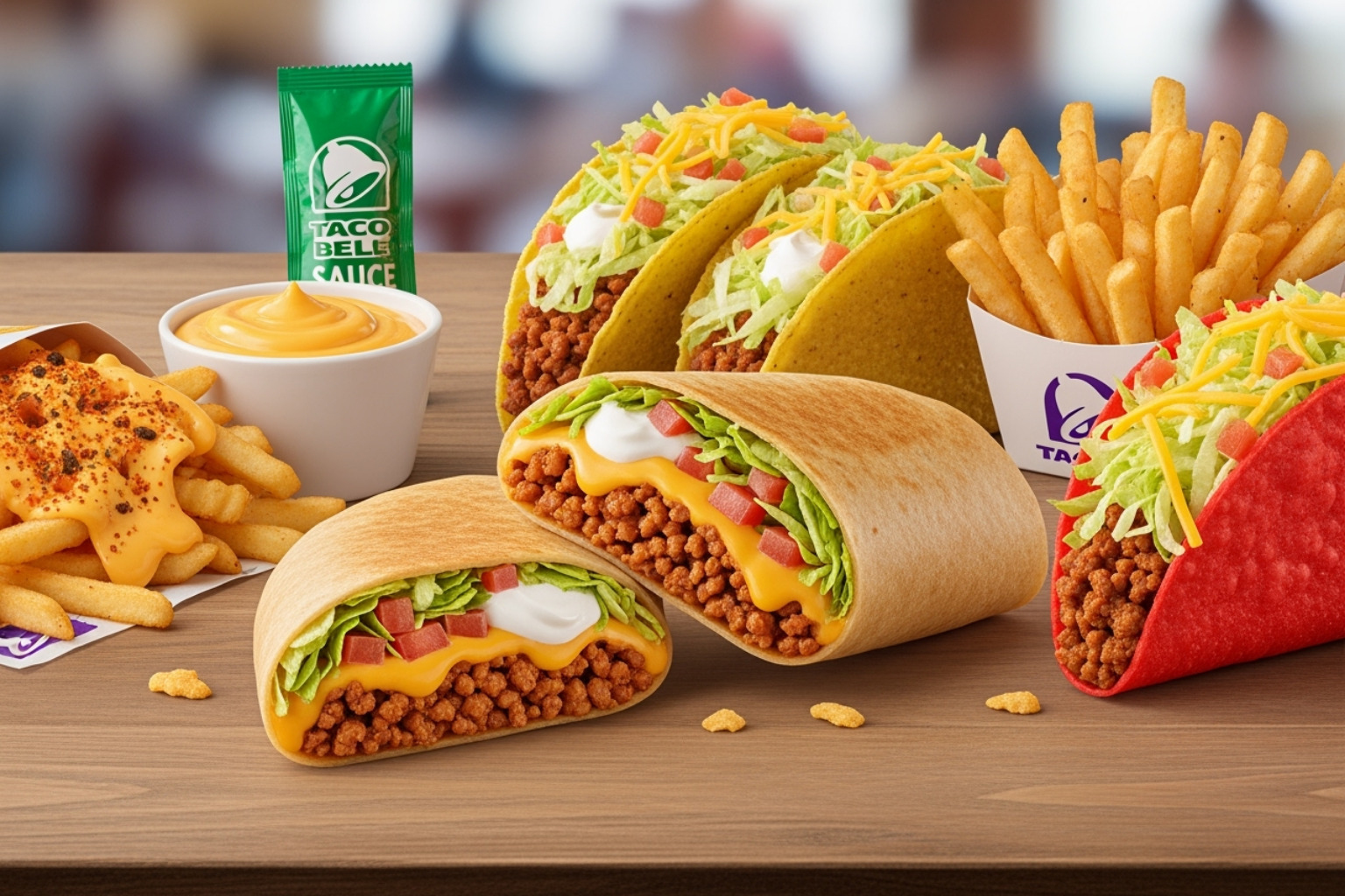 Taco Bell app on a smartphone screen -  taco bell menu