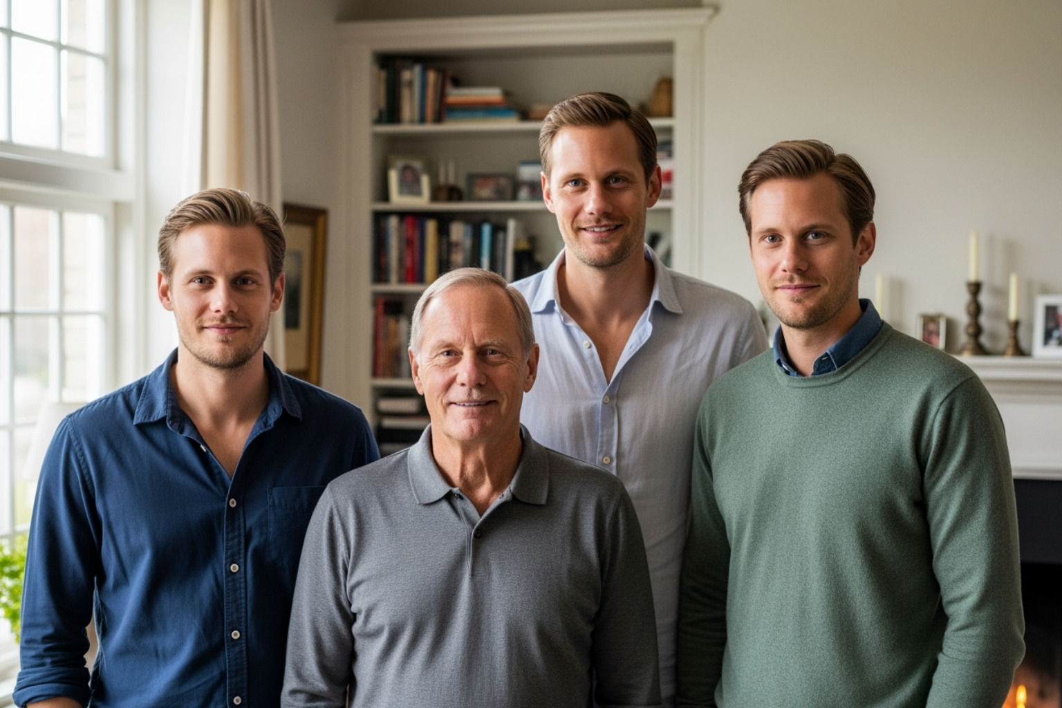 Bill Skarsgård with his father Stellan and brothers Alexander and Gustaf - bill skarsgård