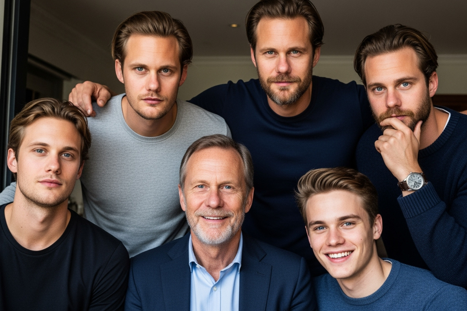 young Bill Skarsgård with his father Stellan and brothers - bill skarsgård