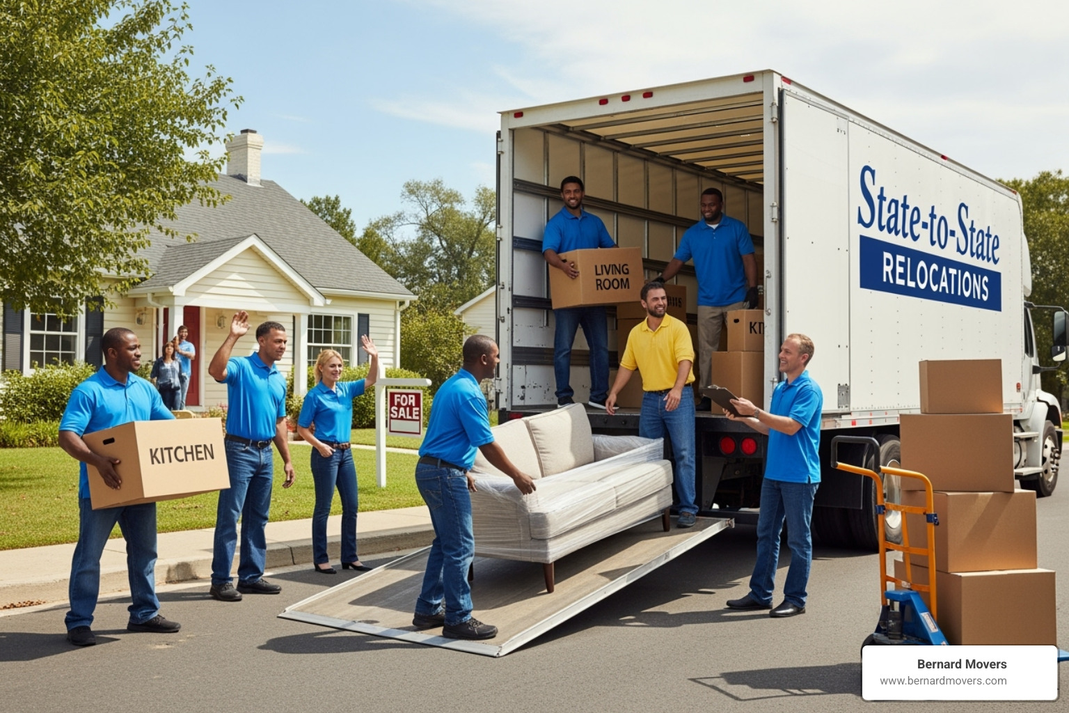 person shaking hands with professional mover - moving to different state movers