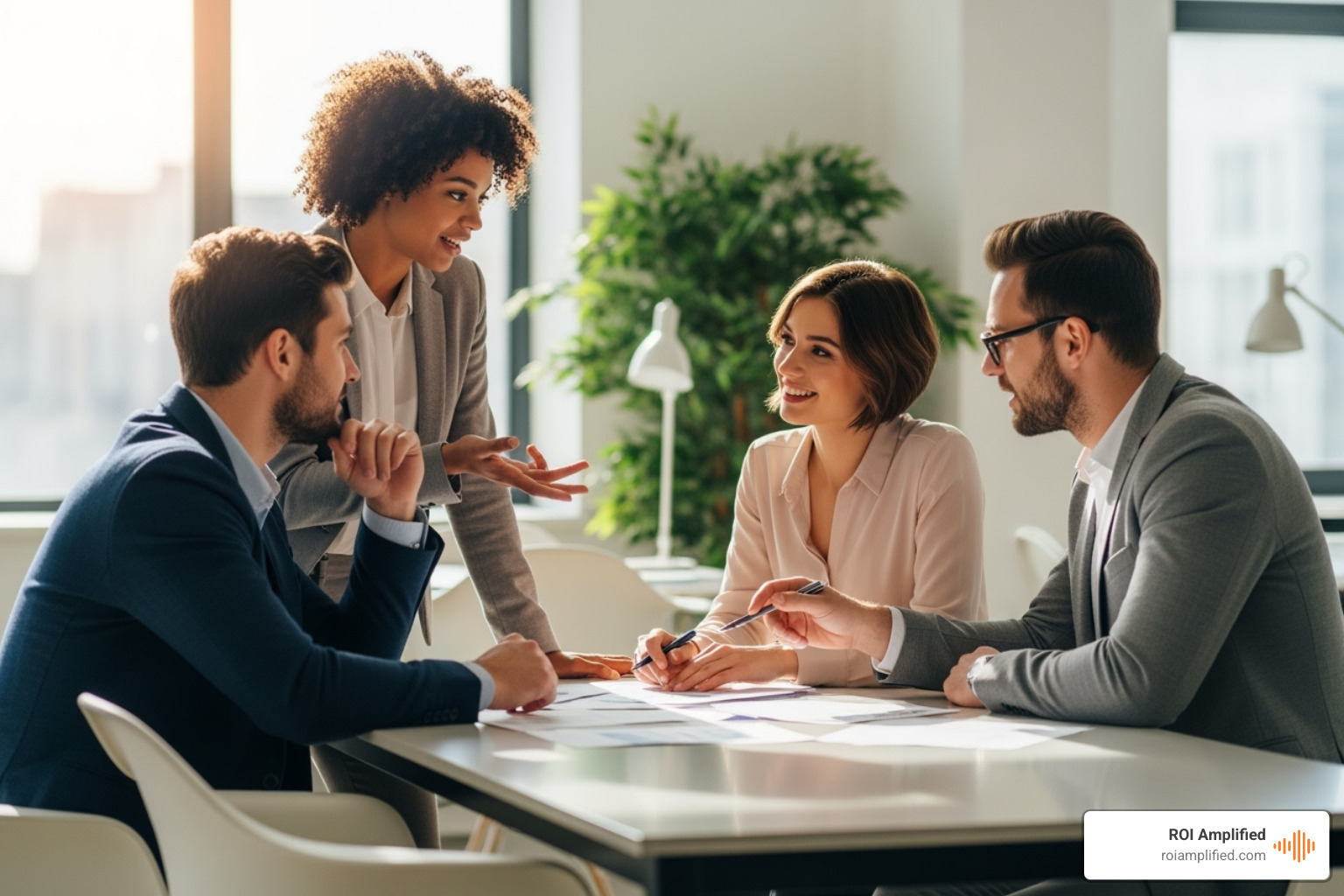 marketing team collaborating - full service content marketing agency