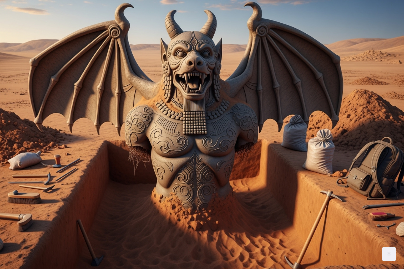 Pazuzu statue from The Exorcist archaeological dig scene - Pazuzu