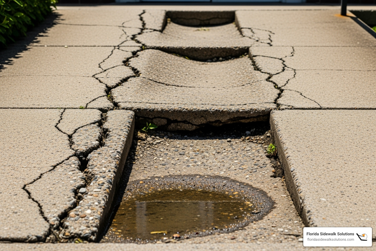 Cracked and uneven concrete ramp section - Concrete Wheelchair Ramp Repair