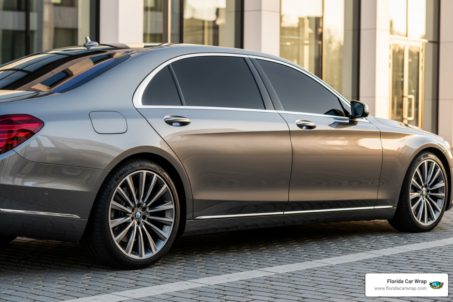 A finished luxury car looking premium with perfectly applied window tint - vinyl tint near me