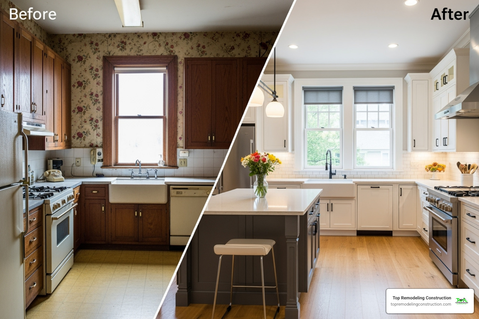 of a before-and-after kitchen remodel in a historic home - old house renovation costs of a before-and-after kitchen remodel in a historic home - old house renovation costs
