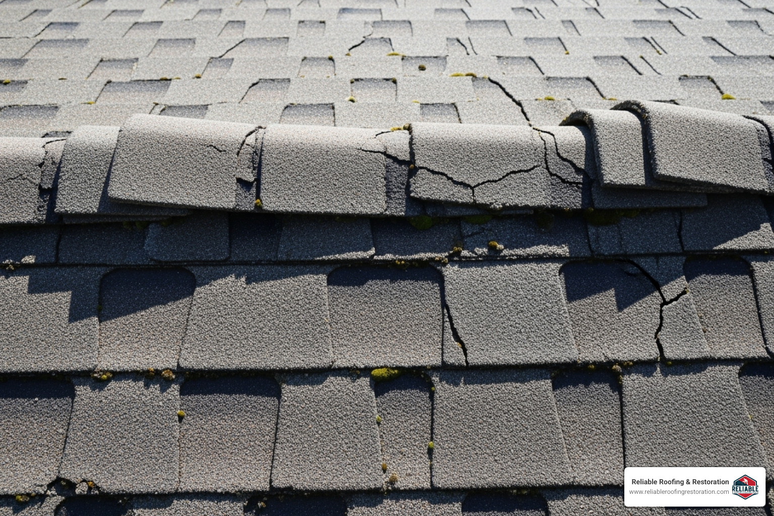 Curling and cracked asphalt shingles are common signs of aging and weather damage, indicating the need for professional inspection to prevent further deterioration and potential leaks. - asphalt shingle roof inspection cypress tx