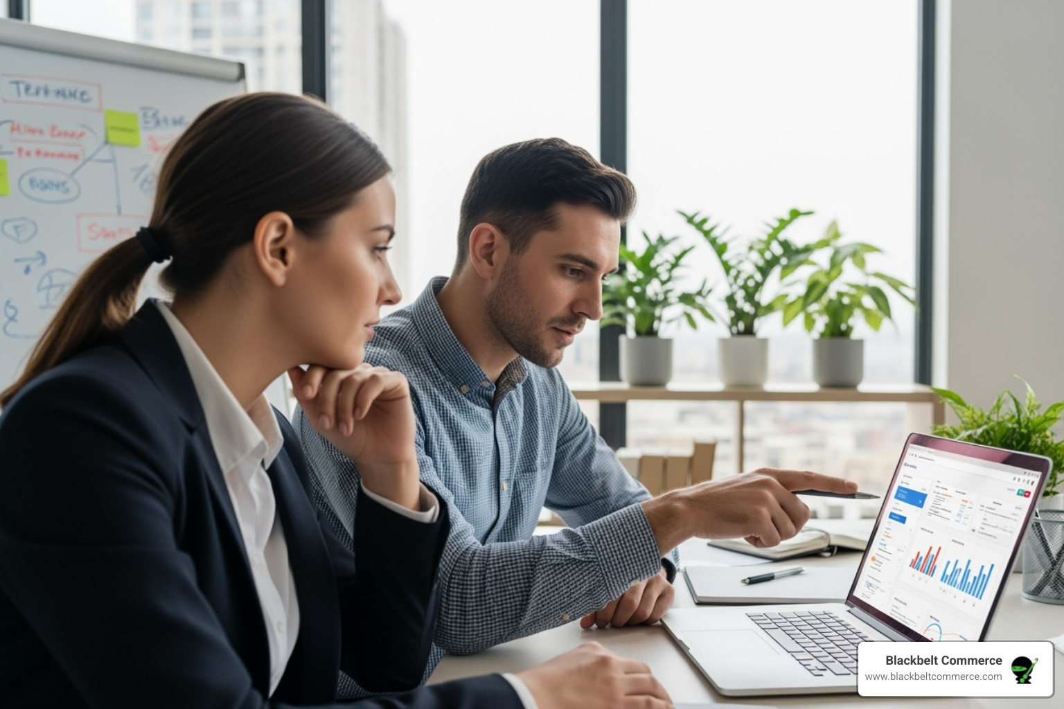 Developer collaborating with a business owner - What is Shopify development?