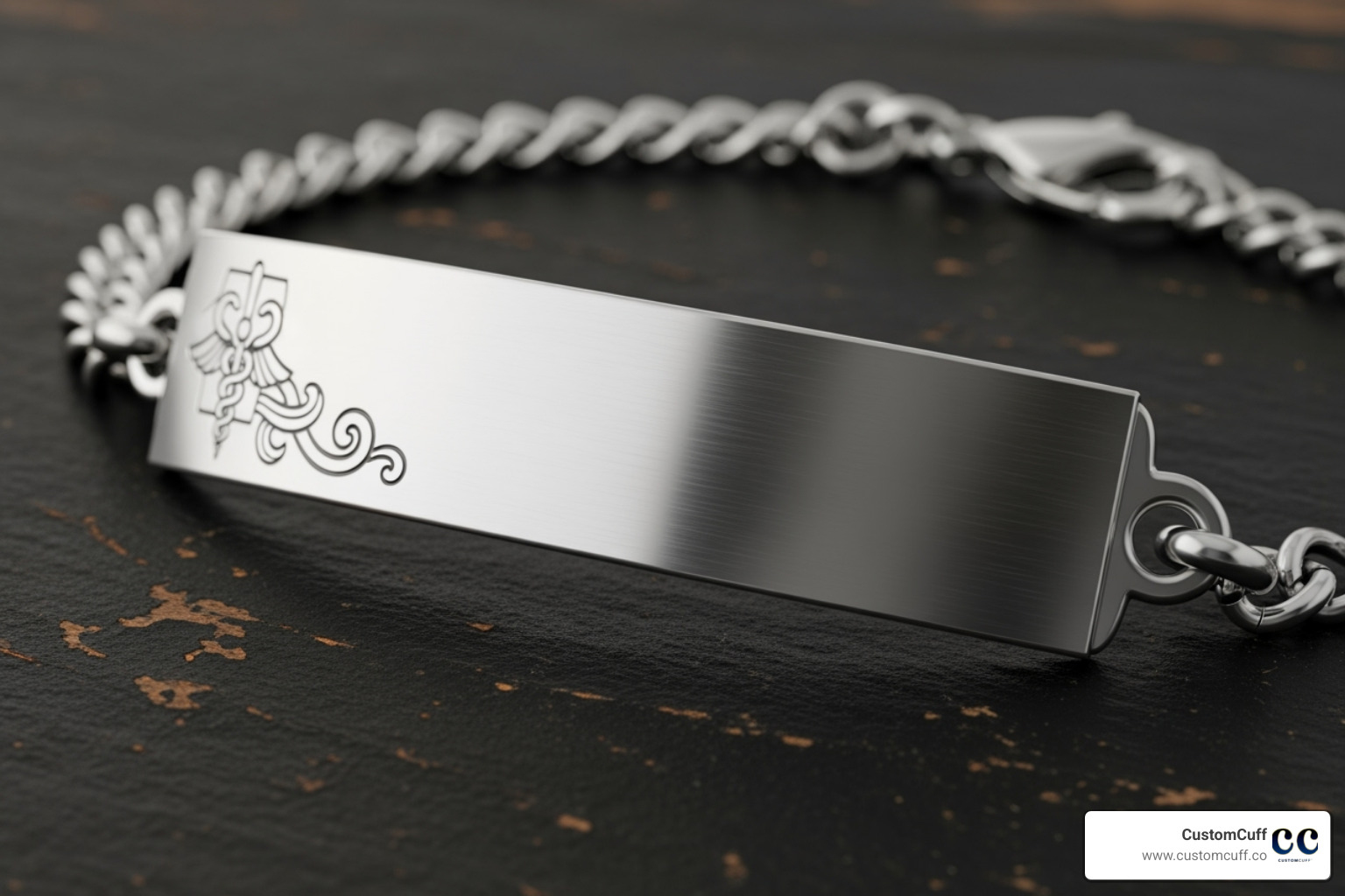 Collage showcasing different styles of medical alert bracelets, including a sleek minimalist cuff, a classic ID tag on a chain, and a unique bracelet featuring personalized handwriting engraving - engraved medical alert bracelet Collage showcasing different styles of medical alert bracelets, including a sleek minimalist cuff, a classic ID tag on a chain, and a unique bracelet featuring personalized handwriting engraving - engraved medical alert bracelet