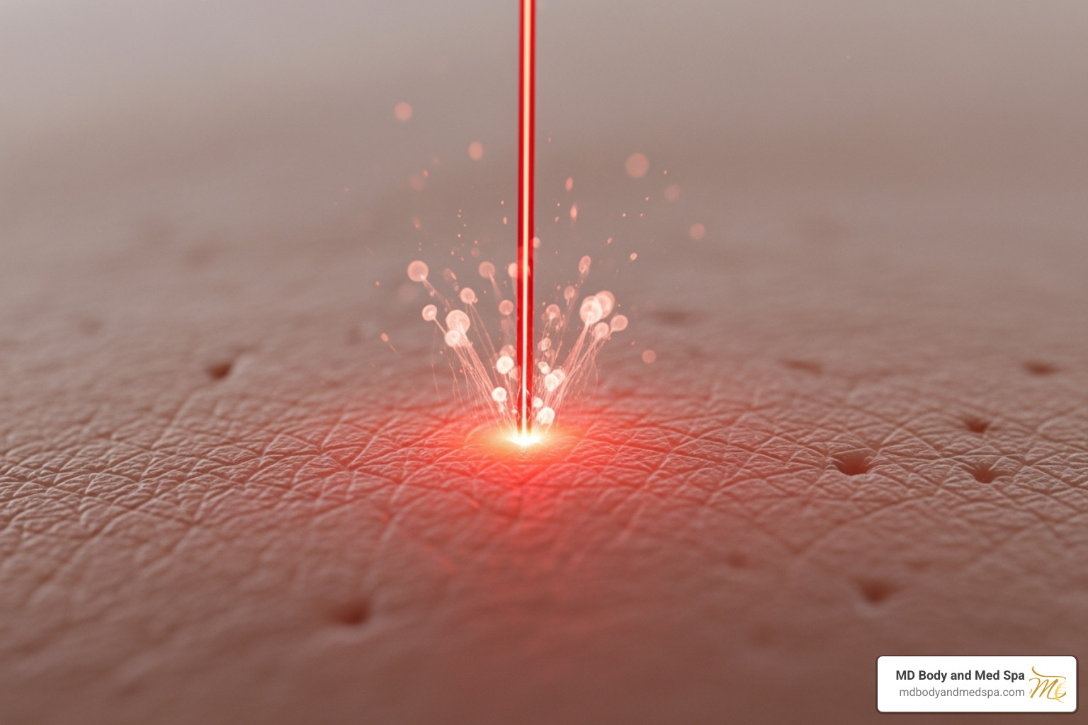 illustrating how the erbium laser targets the top layers of skin - erbium laser