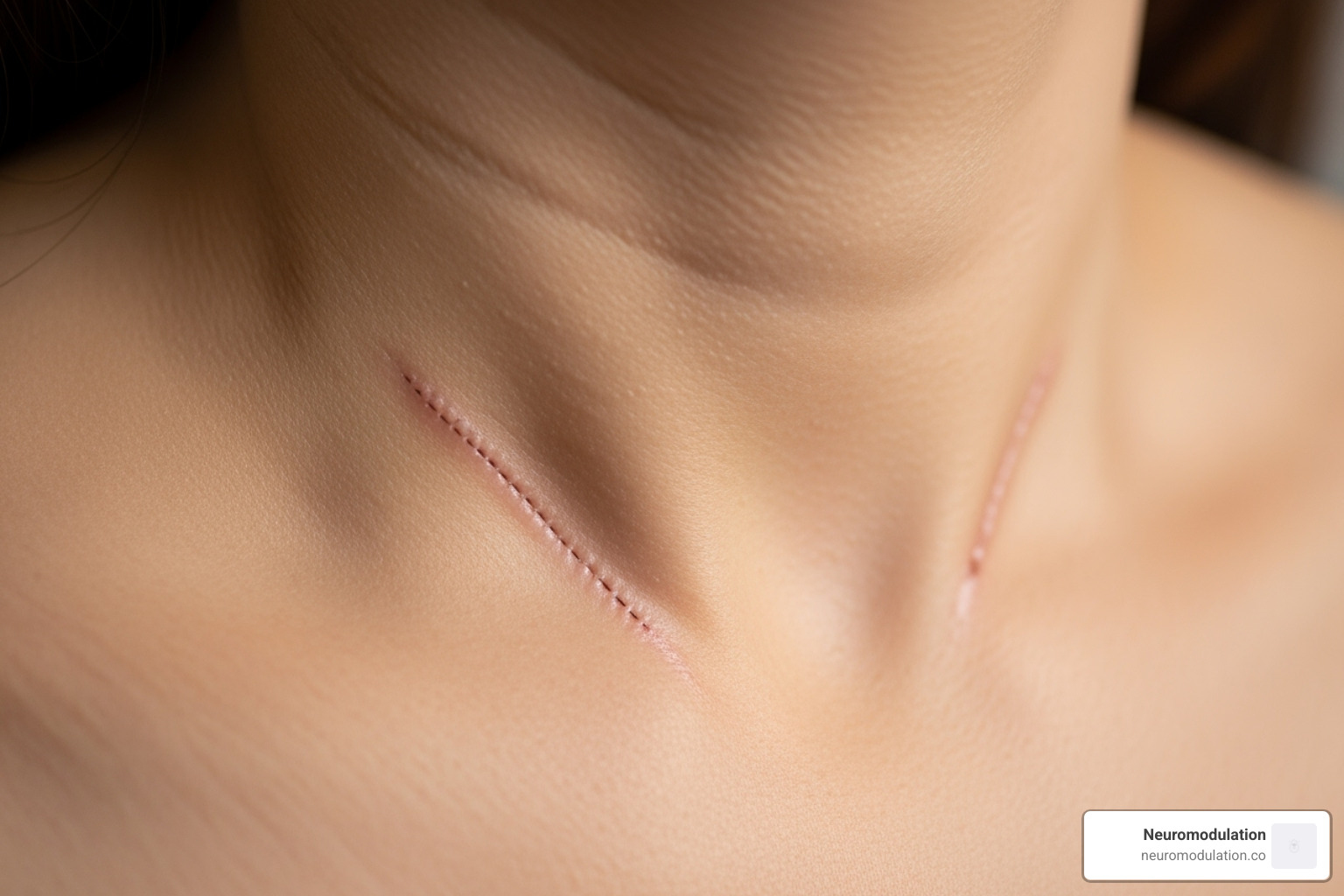 discreet locations of the two small incisions after healing - what is a hypoglossal nerve stimulator